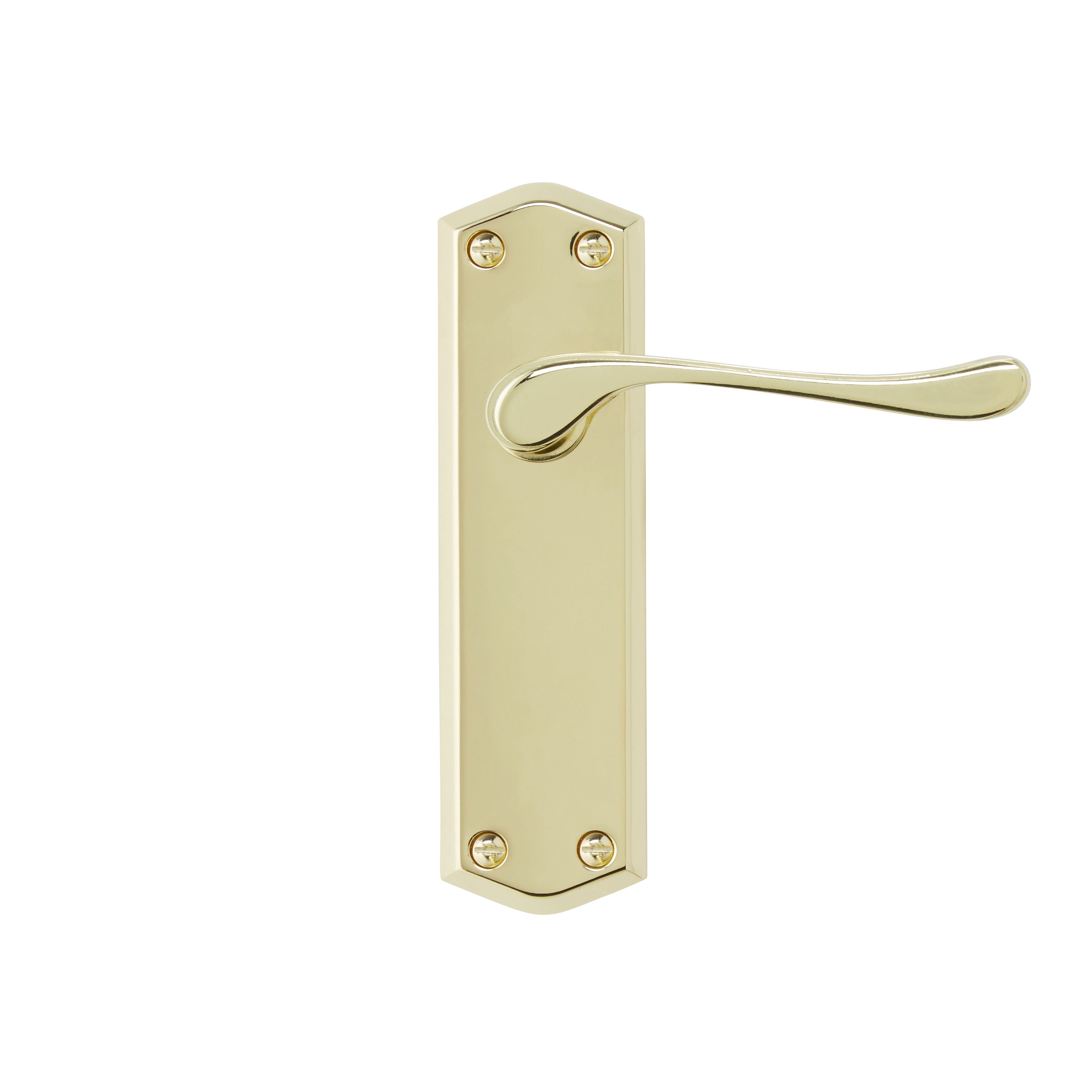Colours Sheya Polished Brass effect Aluminium Scroll Door handle (L ...