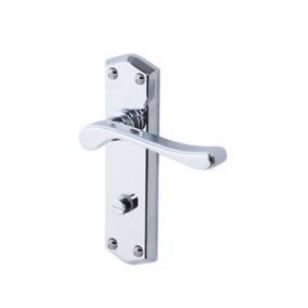 Colours Sheya Polished Chrome effect Aluminium Scroll WC Door handle (L)111mm (D)86mm, Pair