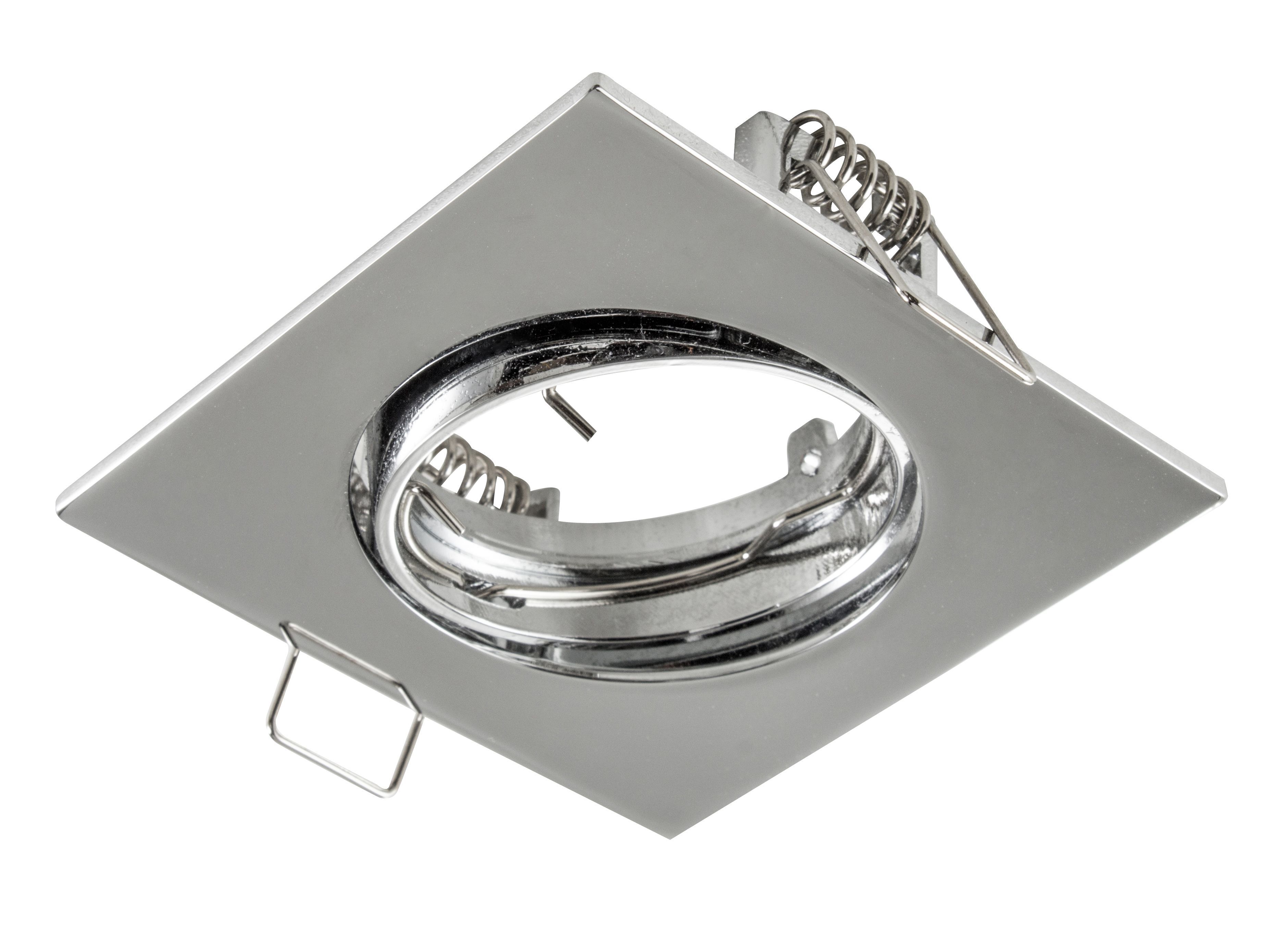 Colours Silver Chrome effect Adjustable Square Downlight bezel