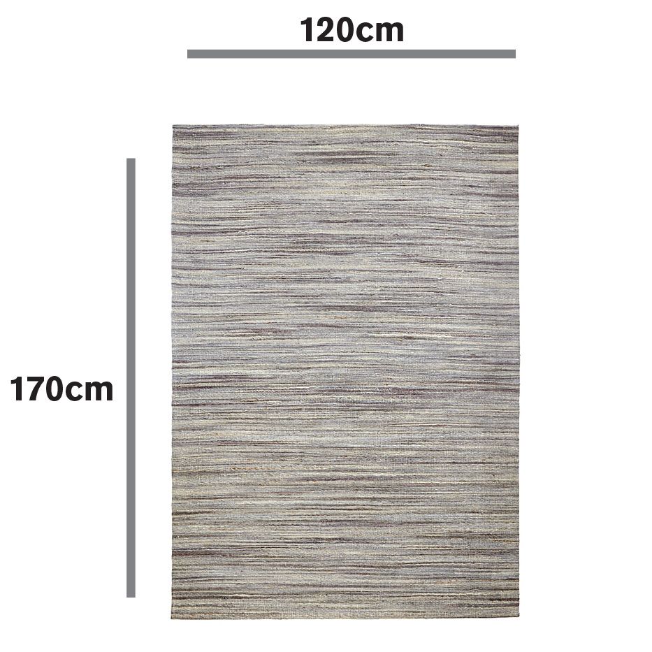 Colours Sirena Grey Striped Medium Rug, (L)170cm x (W)120cm