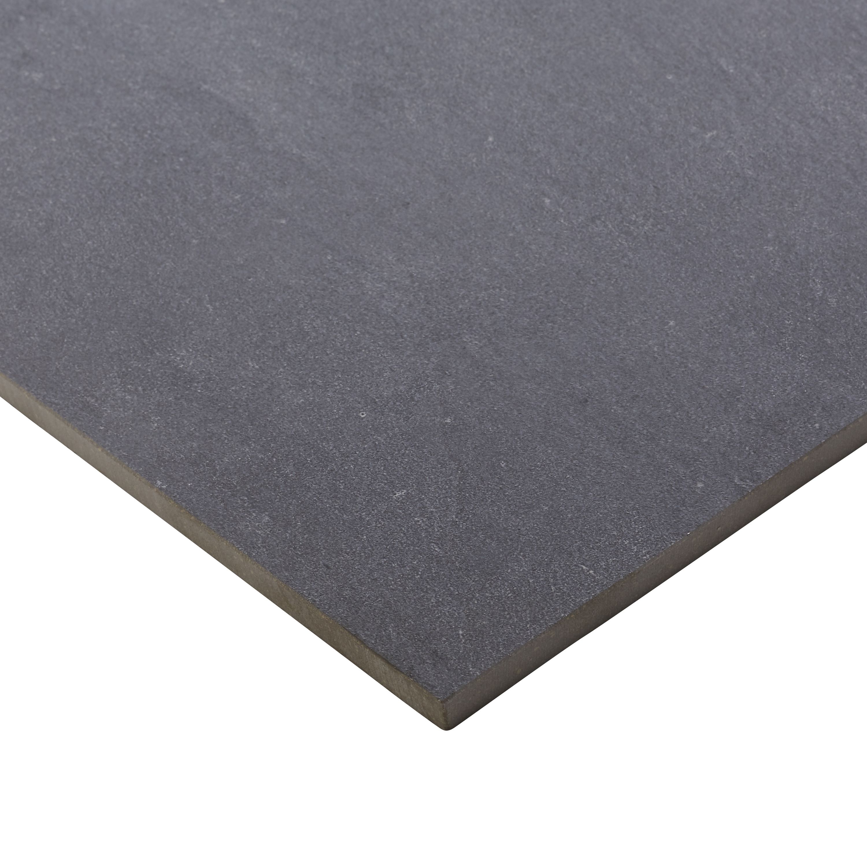 Colours Slate Anthracite Matt Flat Stone effect Textured Porcelain Indoor Wall & floor Tile - 3