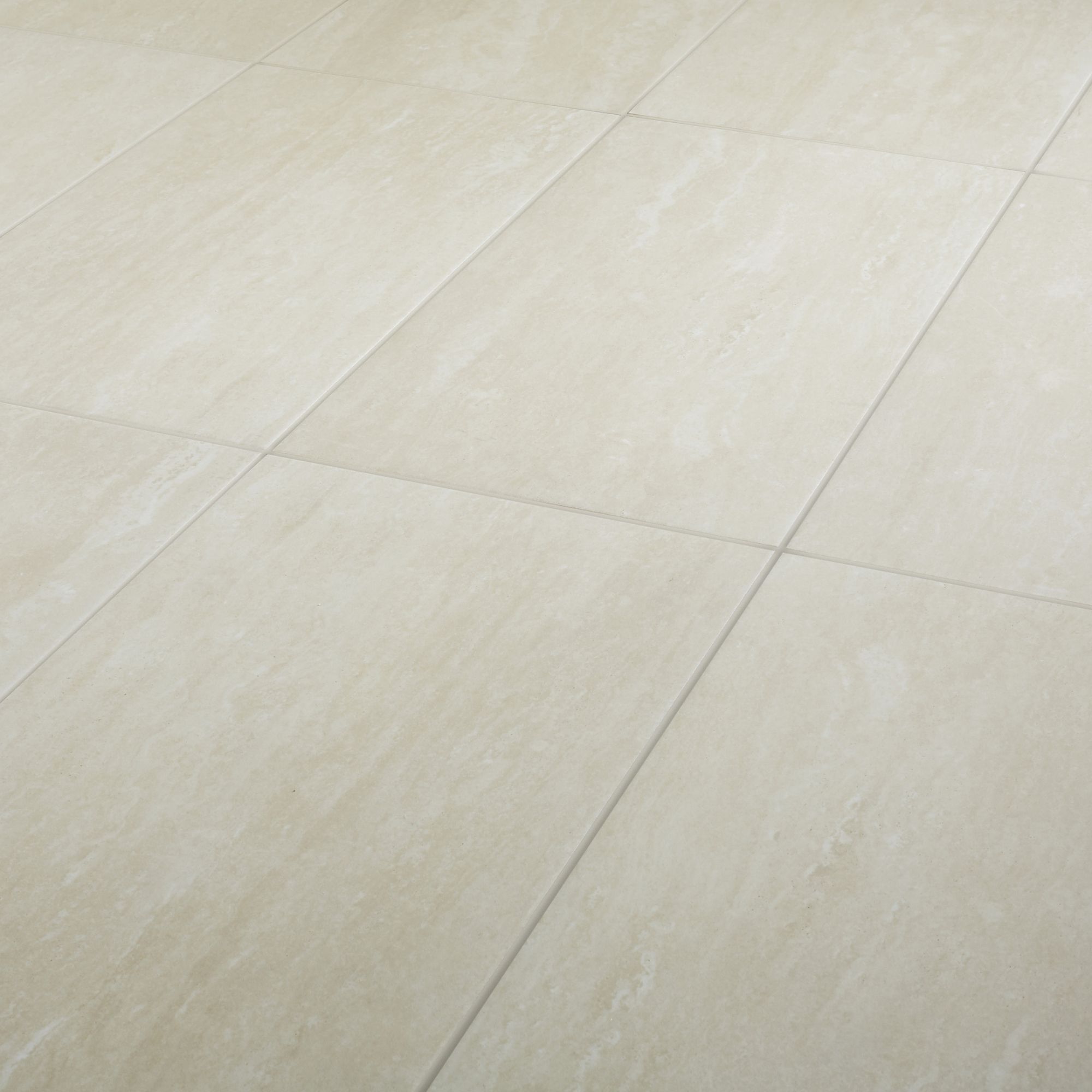 Colours Soft travertin Beige Matt Stone effect Porcelain Wall & floor Tile Sample - 4