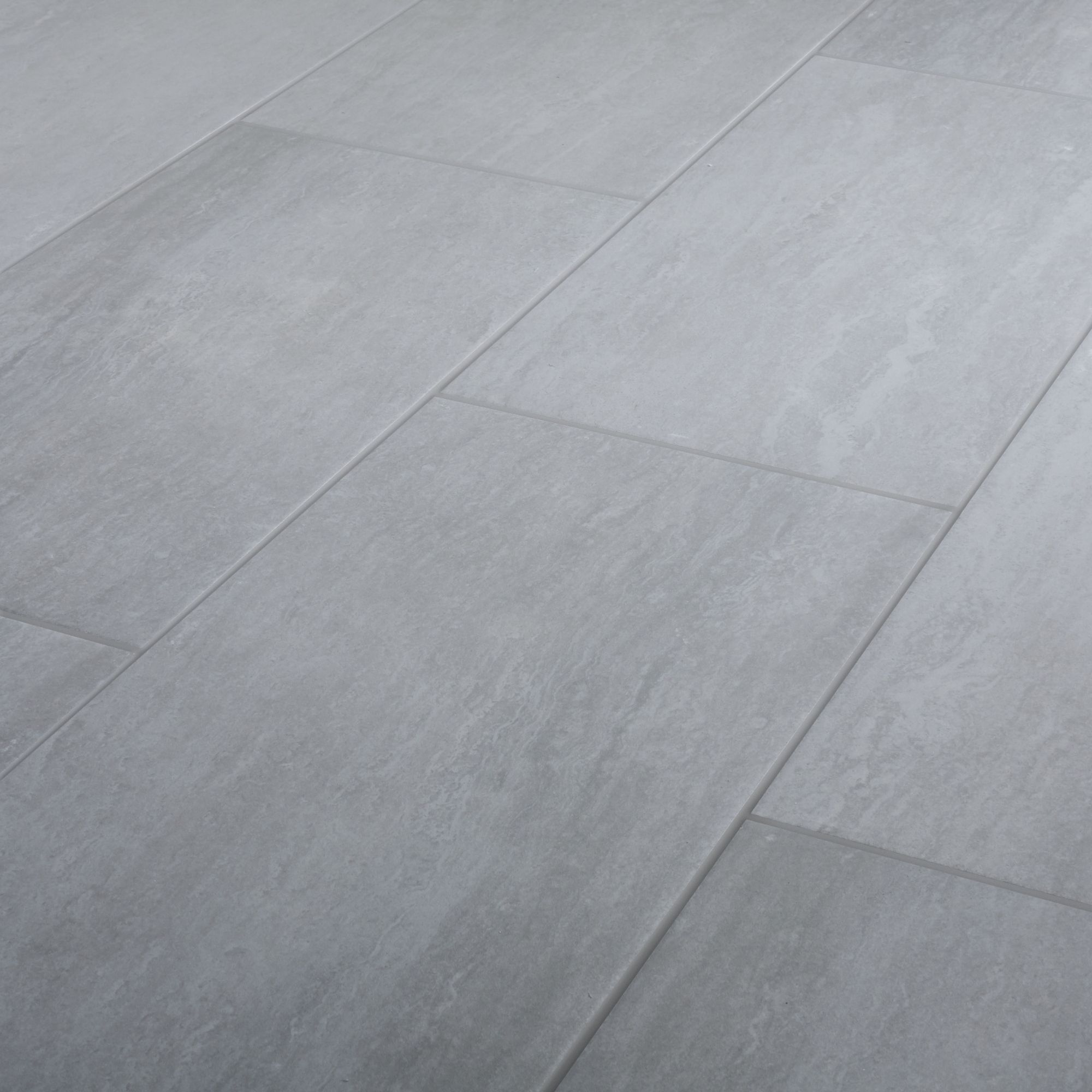 Colours Soft travertine Grey Matt Stone effect Porcelain Wall & floor Tile Sample - 4