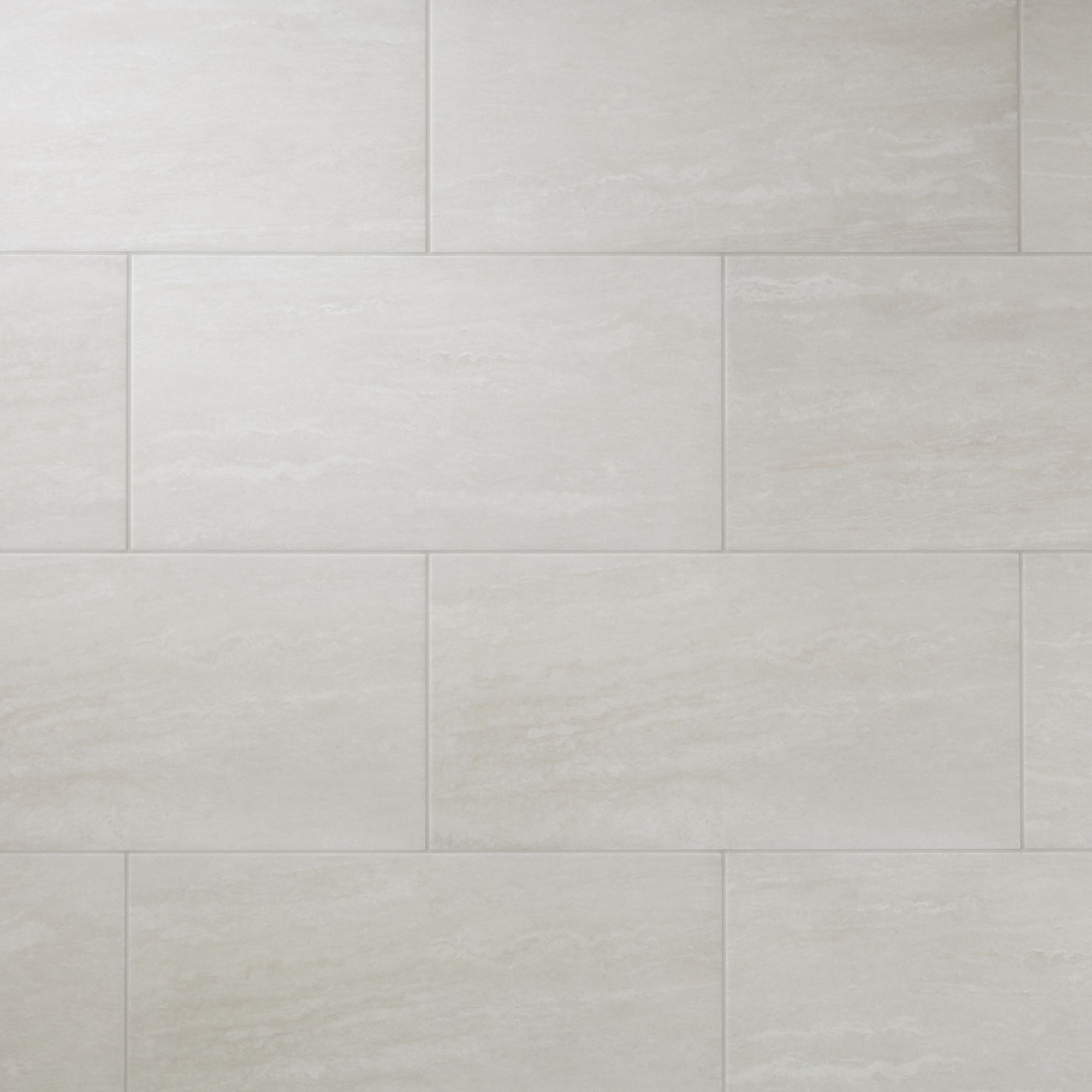 Colours Soft travertine Ivory Matt Stone effect Porcelain Floor Tile Sample - 3