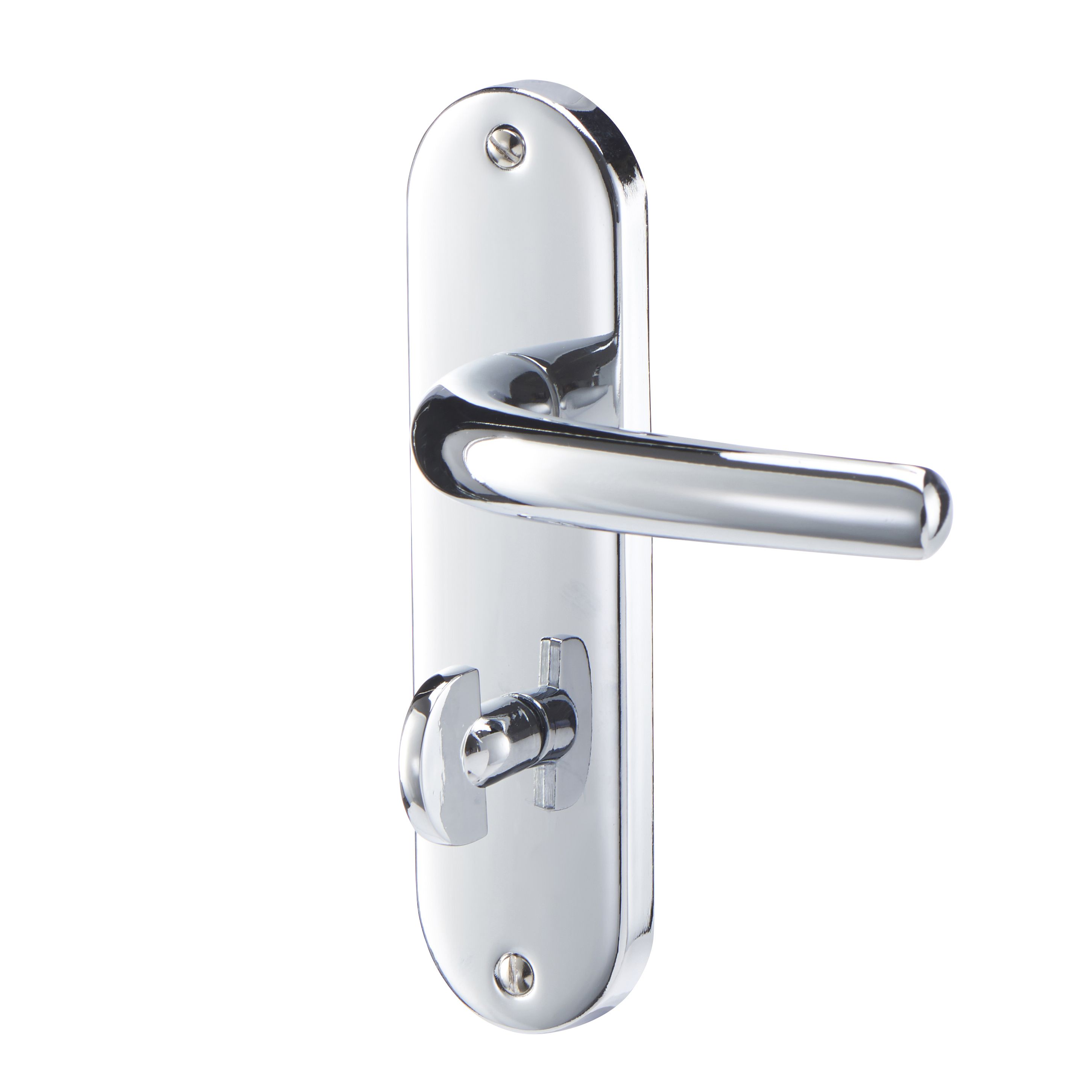 Colours Soure Polished Chrome effect Aluminium Straight WC Door handle (L)125mm (D)60mm