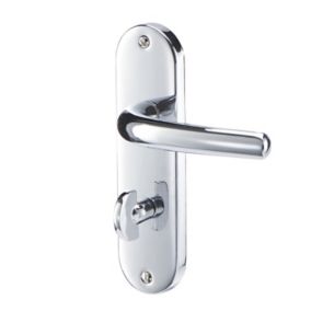 Colours Soure Polished Chrome effect Aluminium Straight WC Door handle (L)125mm