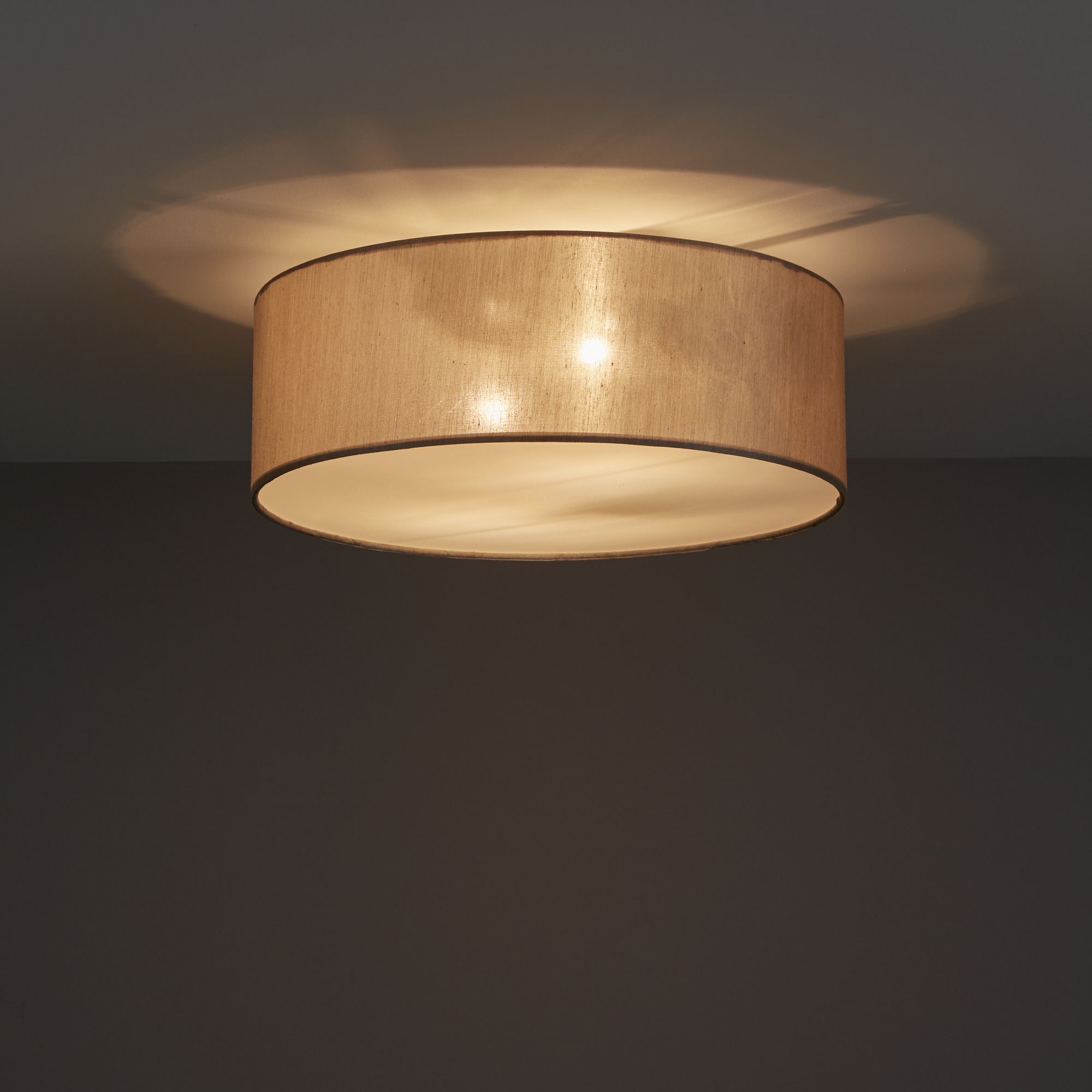 Colours Sphera Brushed Fabric & metal Beige 2 Lamp Ceiling light