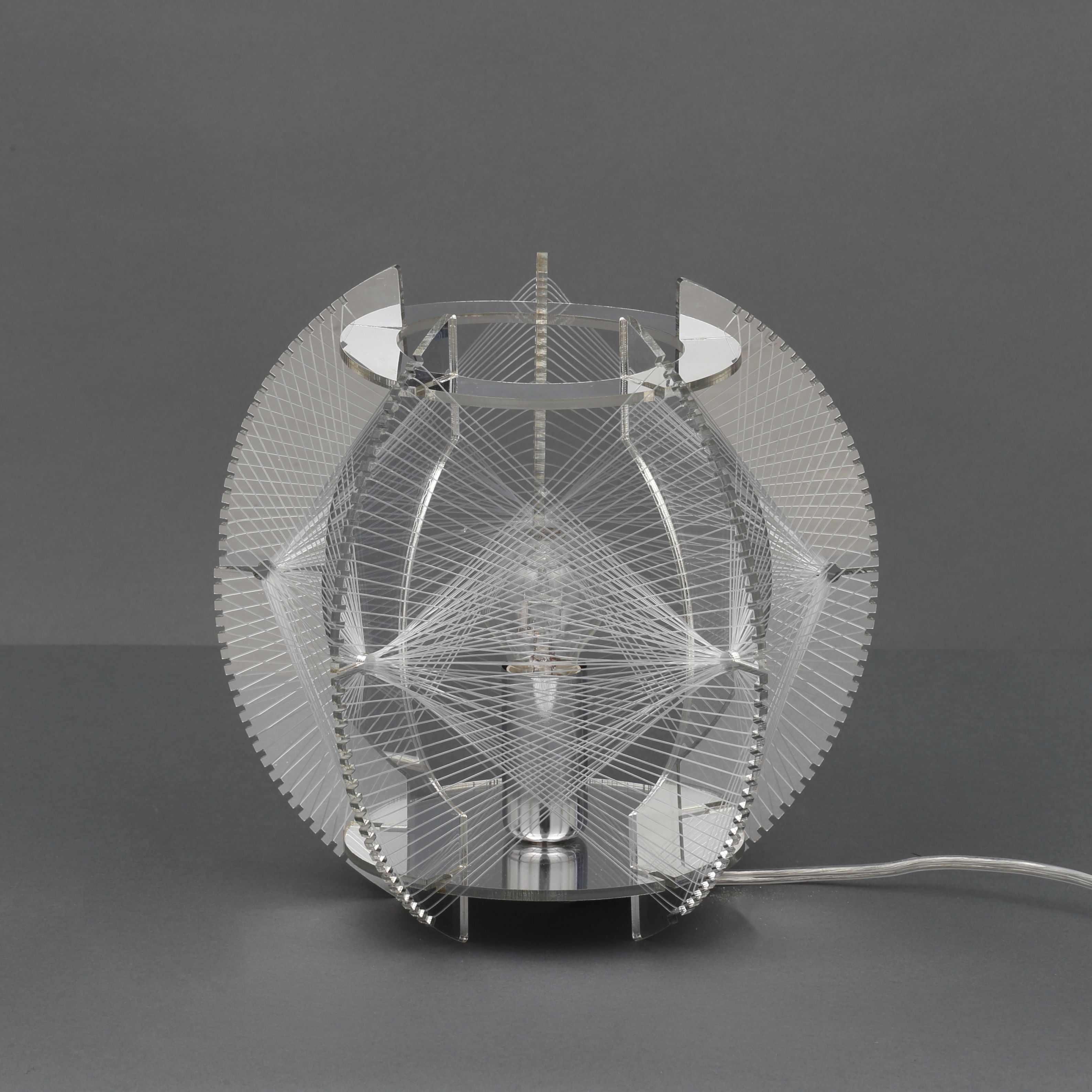 Colours Spiro Matt Chrome effect Table lamp