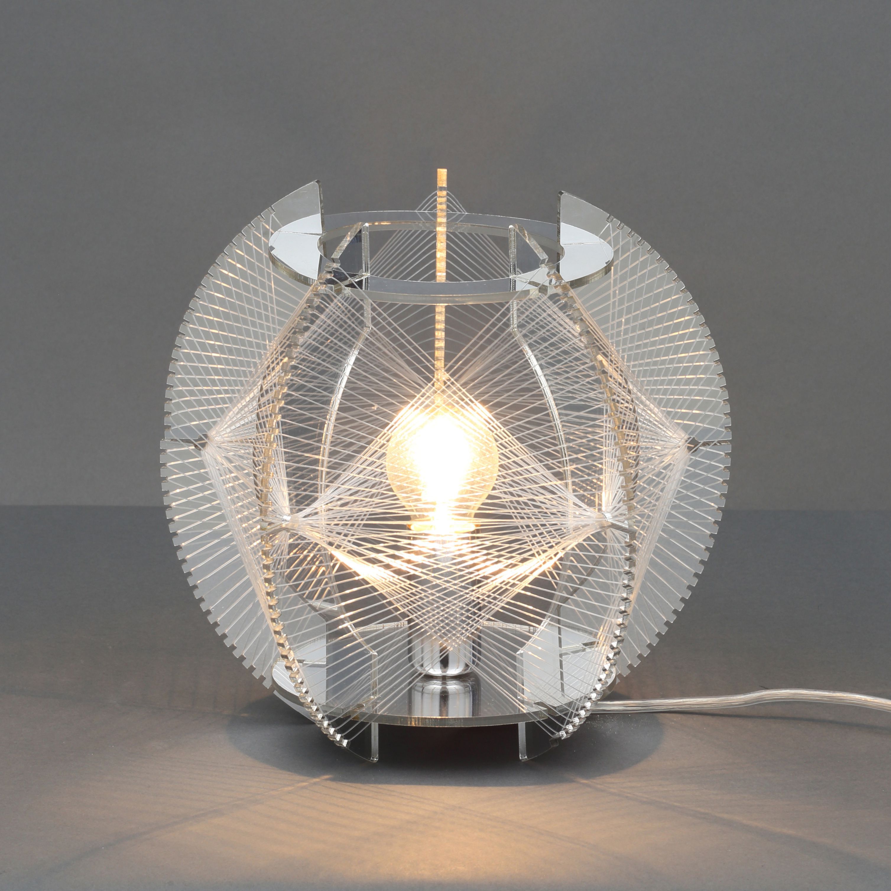 Colours Spiro Matt Chrome effect Table lamp