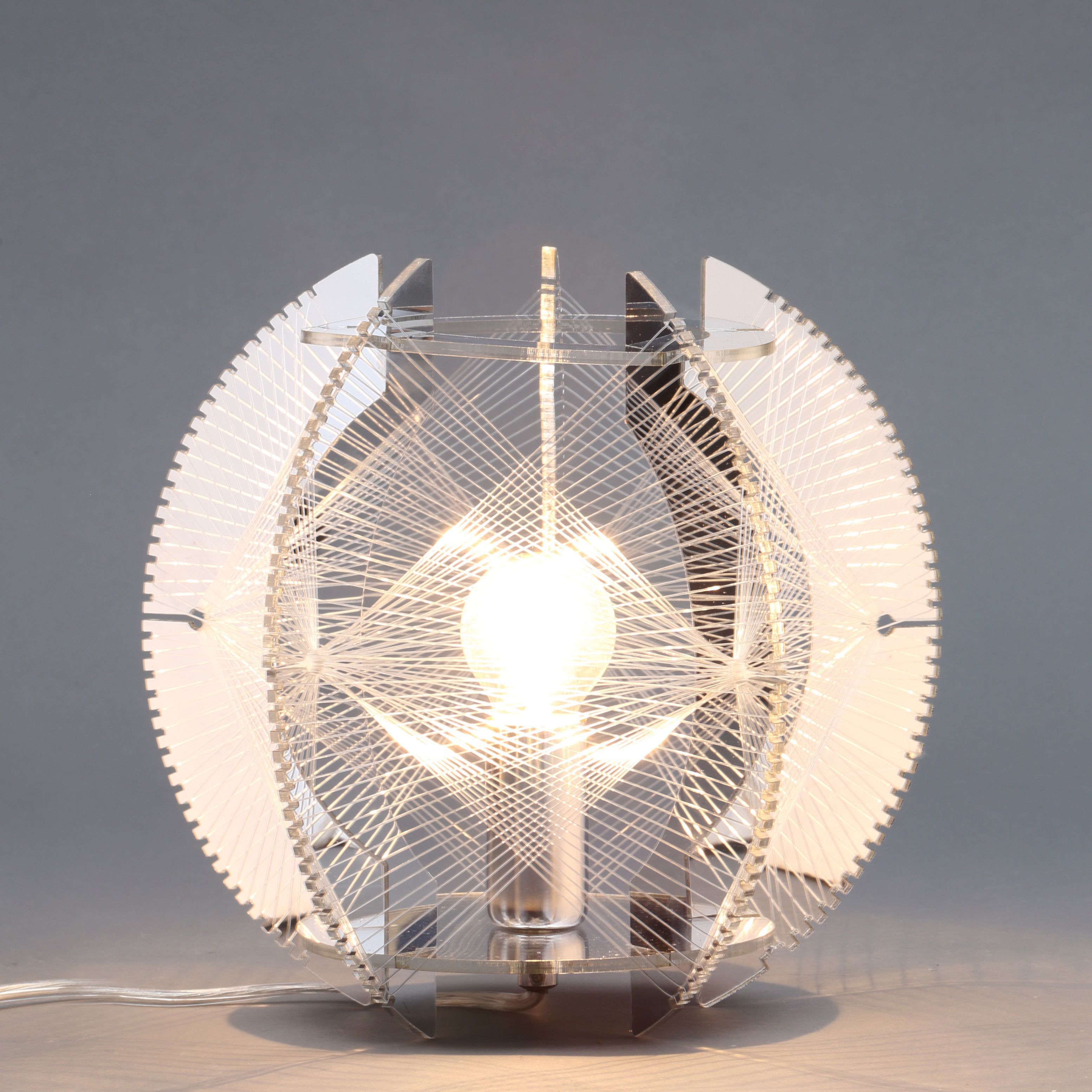 Colours Spiro Matt Chrome effect Table lamp