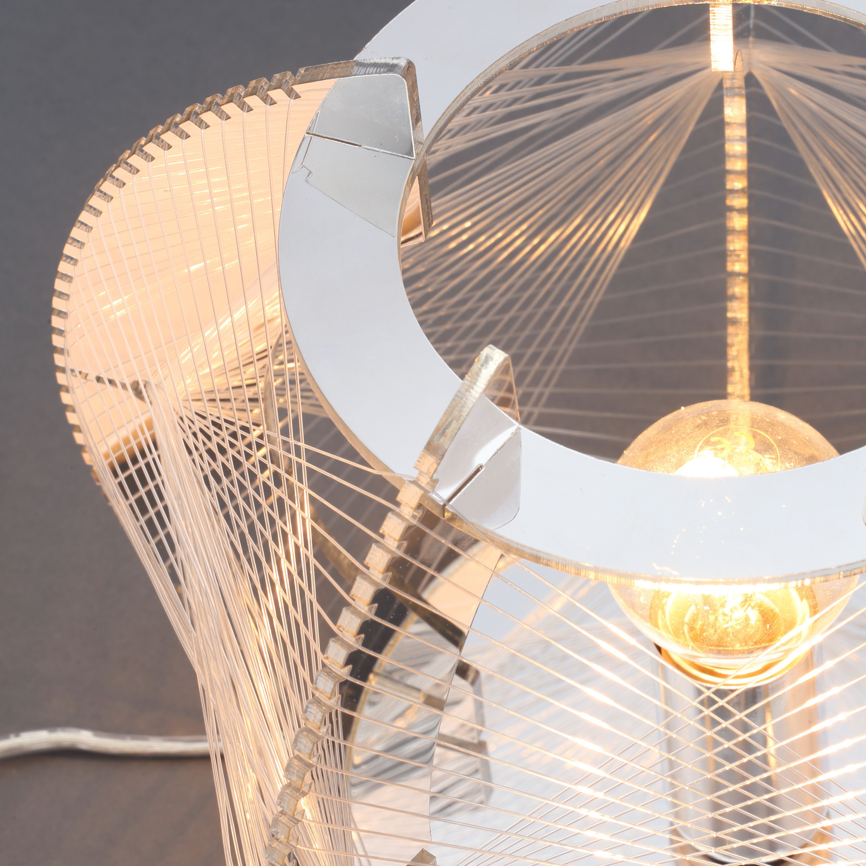 Colours Spiro Matt Chrome effect Table lamp