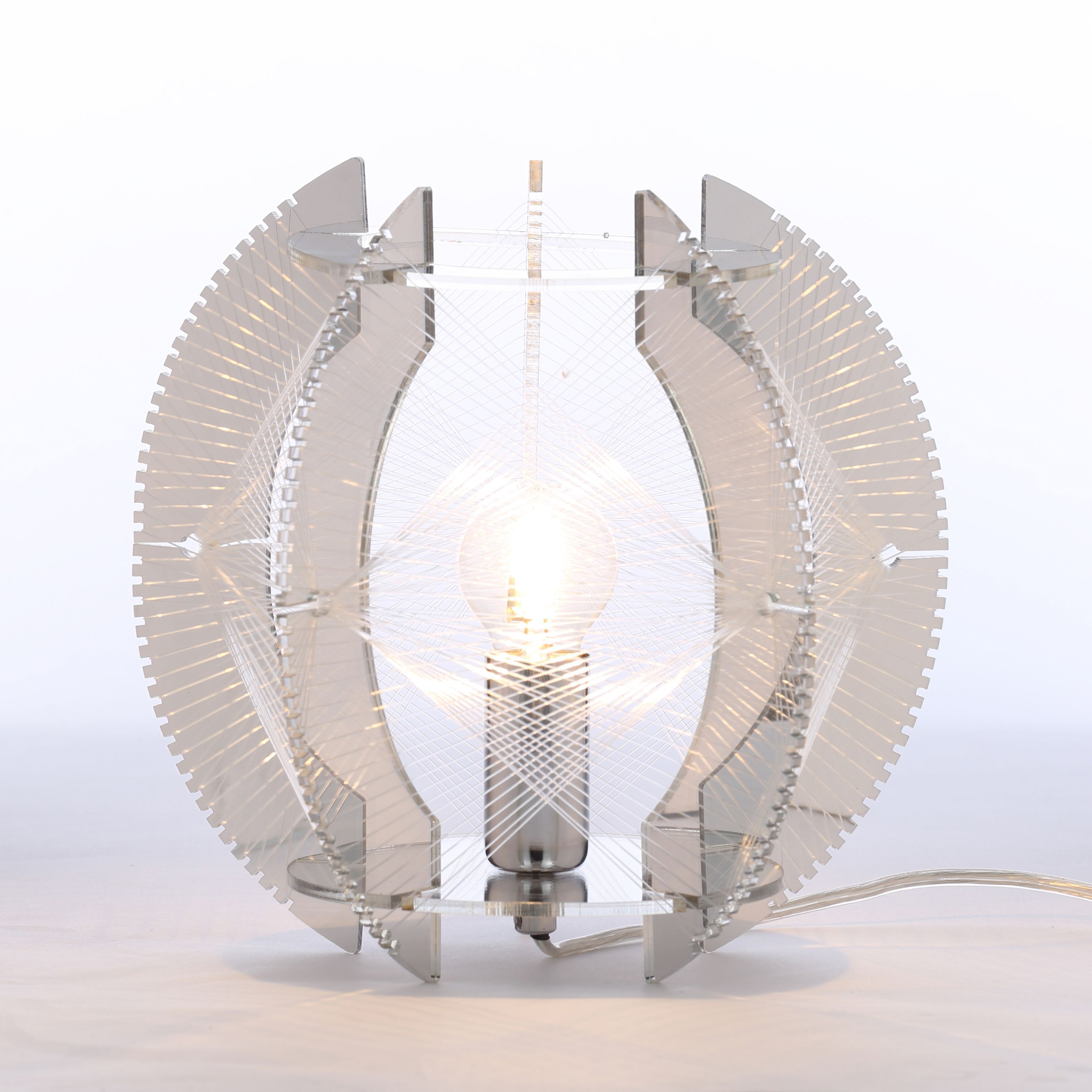 Colours Spiro Matt Chrome effect Table lamp