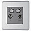 Colours Stainless steel effect Coaxial & satellite socket