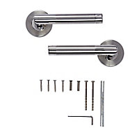 Colours Stainless steel Straight Latch Door handle (L)130mm, Pair