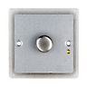 Colours Steel Flat profile Single 1 way Dimmer switch