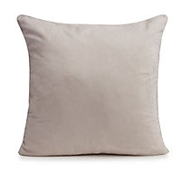 Colours Suedine Plain Beige Cushion (L)58cm x (W)58cm