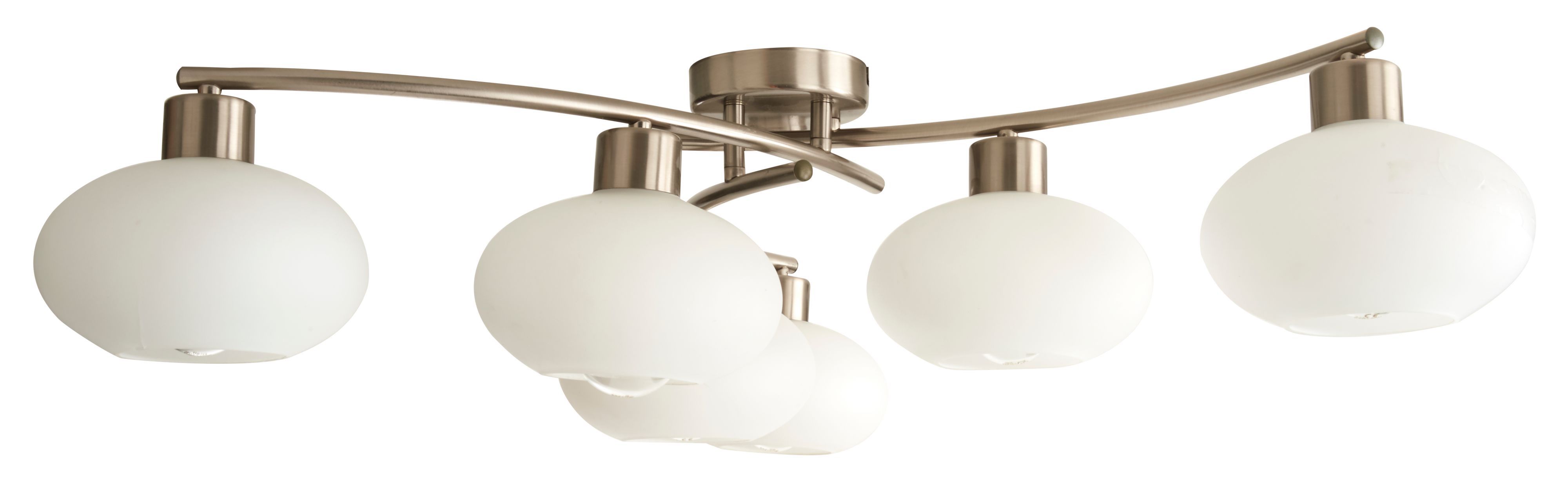 Colours Tentacles Brushed Glass & metal Chrome effect 6 Lamp Ceiling light