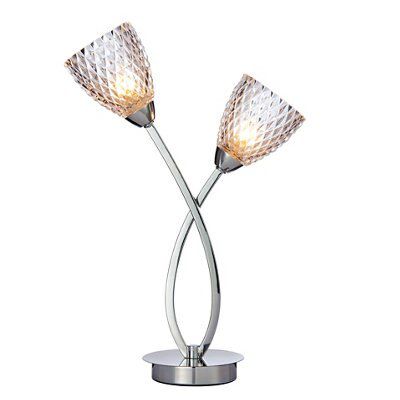 Colours Tetbury Matt Chrome effect Table lamp