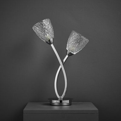 Colours Tetbury Matt Chrome effect Table lamp