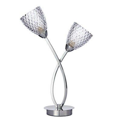 Colours Tetbury Matt Chrome effect Table lamp