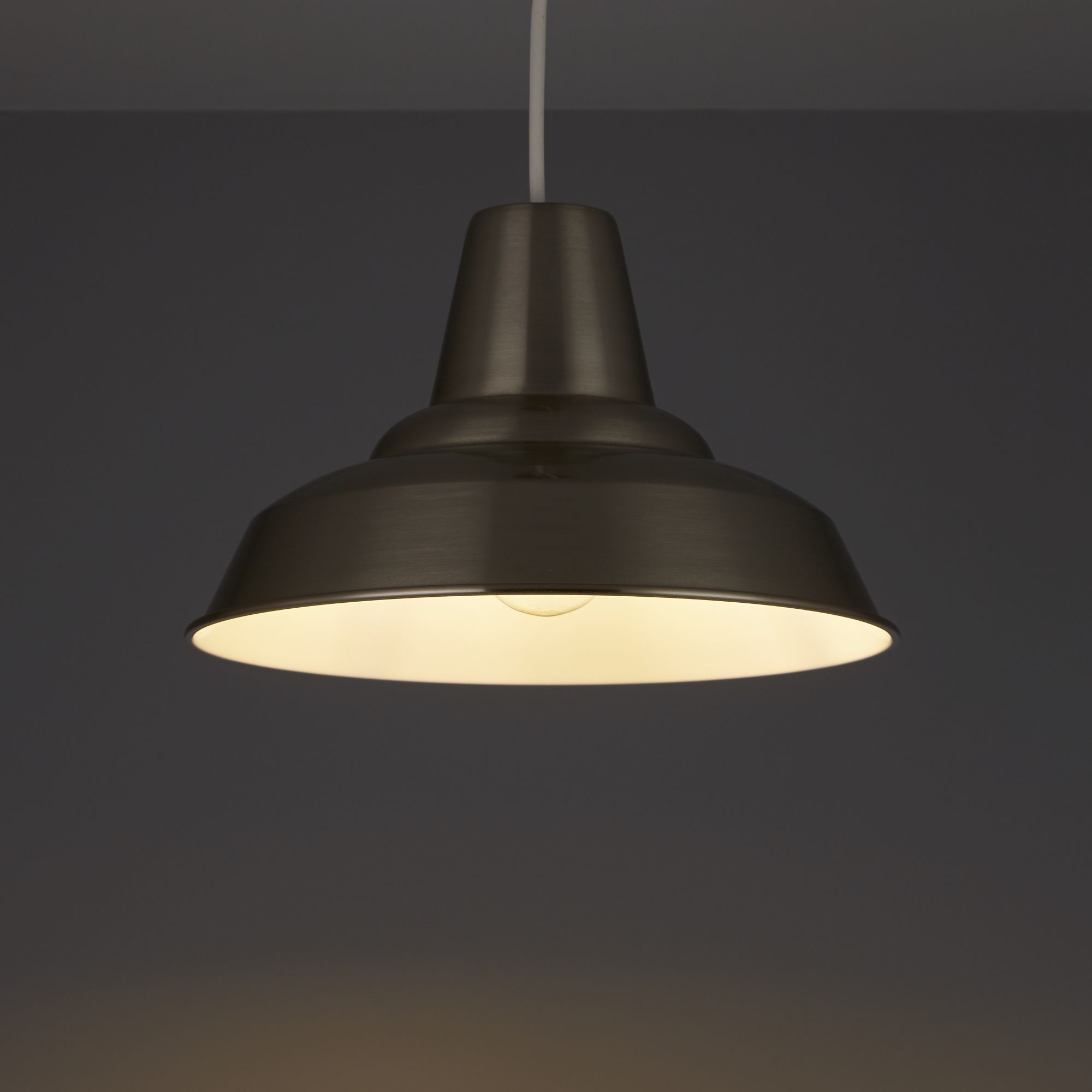 Colours Tezz Brushed Chrome effect Light shade (D)290mm DIY at B&Q