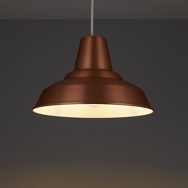 Colours Tezz Copper Effect Light Shade, Brown Copper Lamp Shade