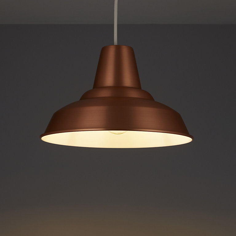 Colours Tezz Copper Effect Light Shade, Brown Lampshade With Copper Lining