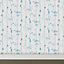 Colours Thistle Duck egg & grey Foliage Metallic effect Embossed Wallpaper