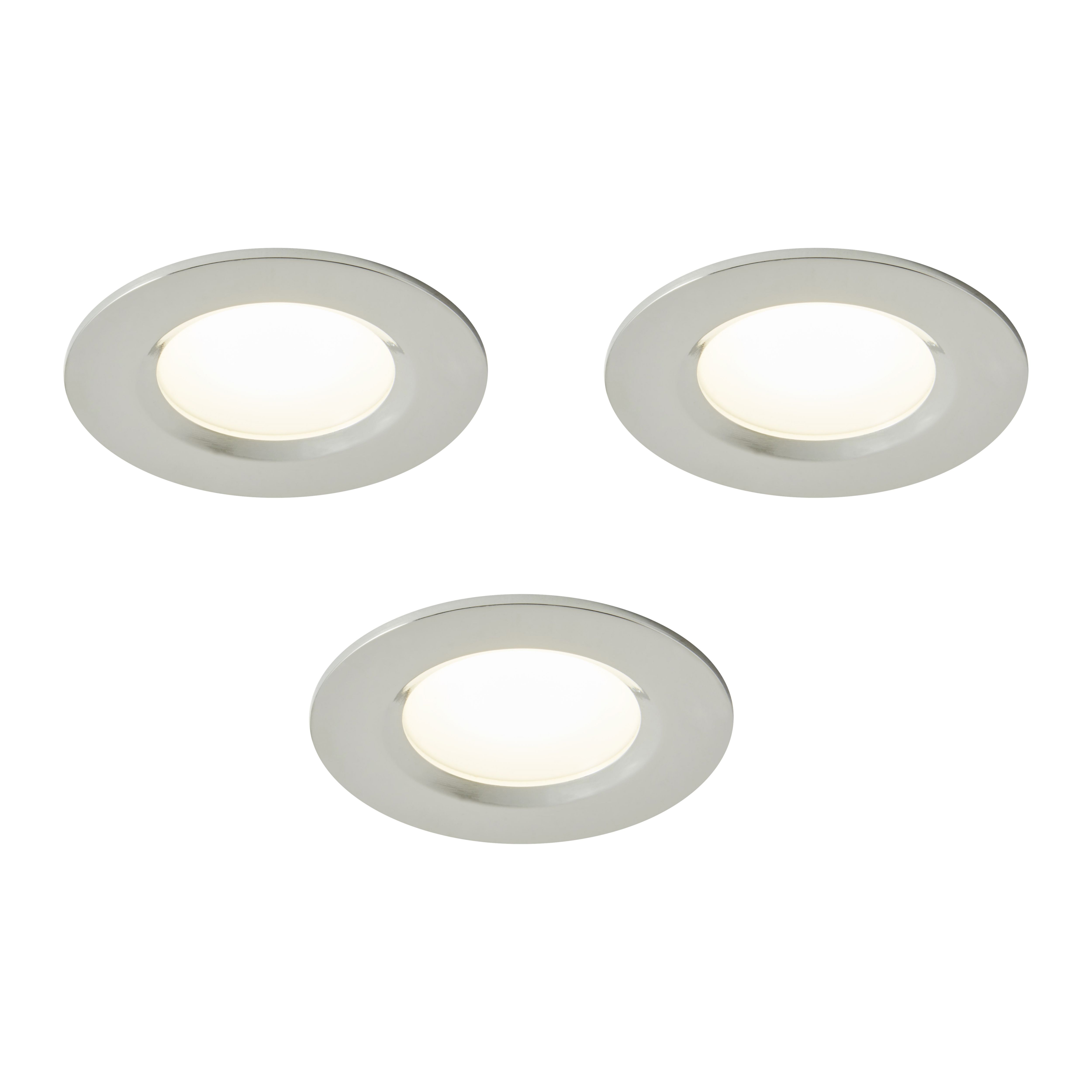 Colours Thorold Silver Chrome effect Non-adjustable LED Warm white & neutral white Downlight 8.1W IP20, Pack of 3