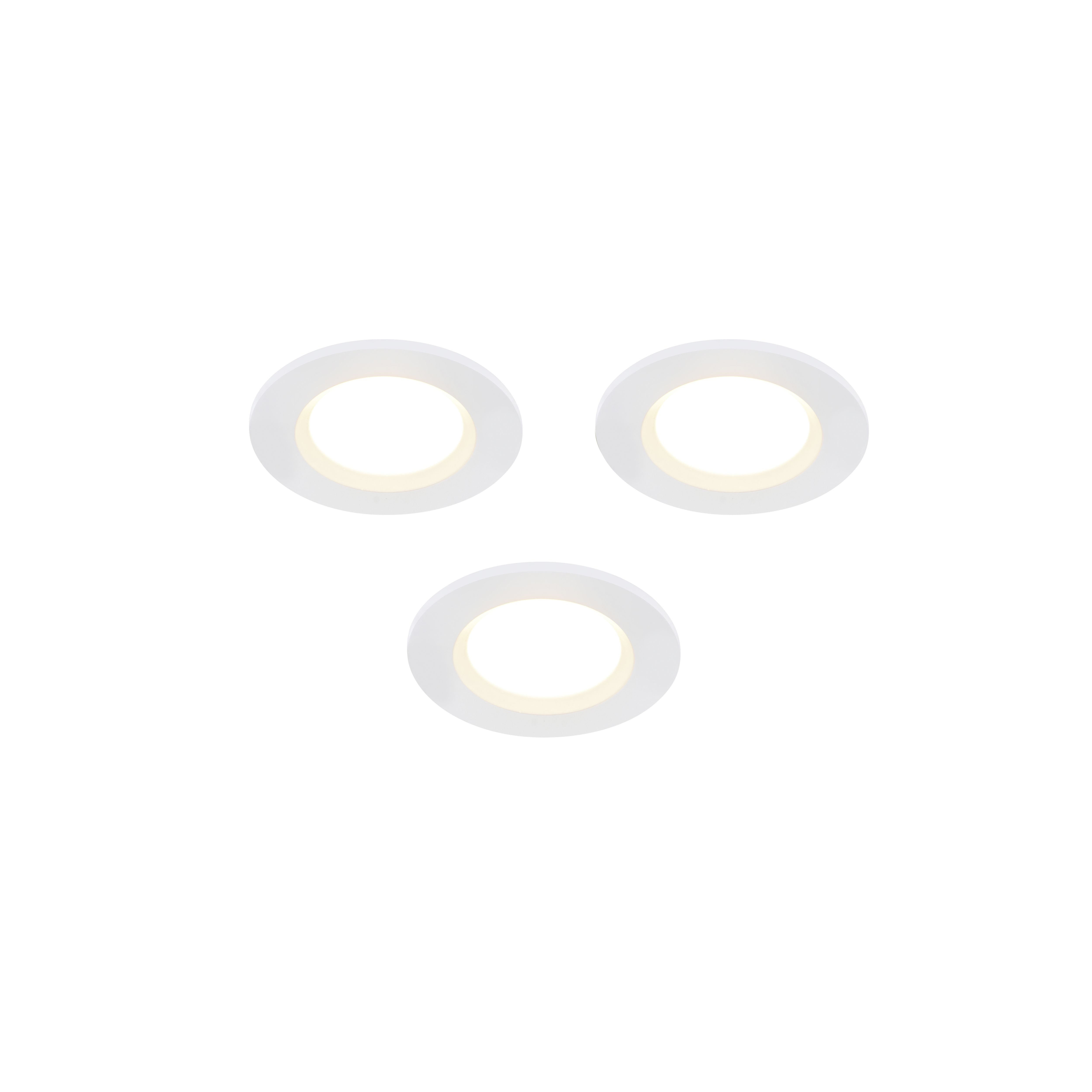Colours Thorold White Non-adjustable LED Warm white & neutral white Downlight 8.1W IP20, Pack of 3
