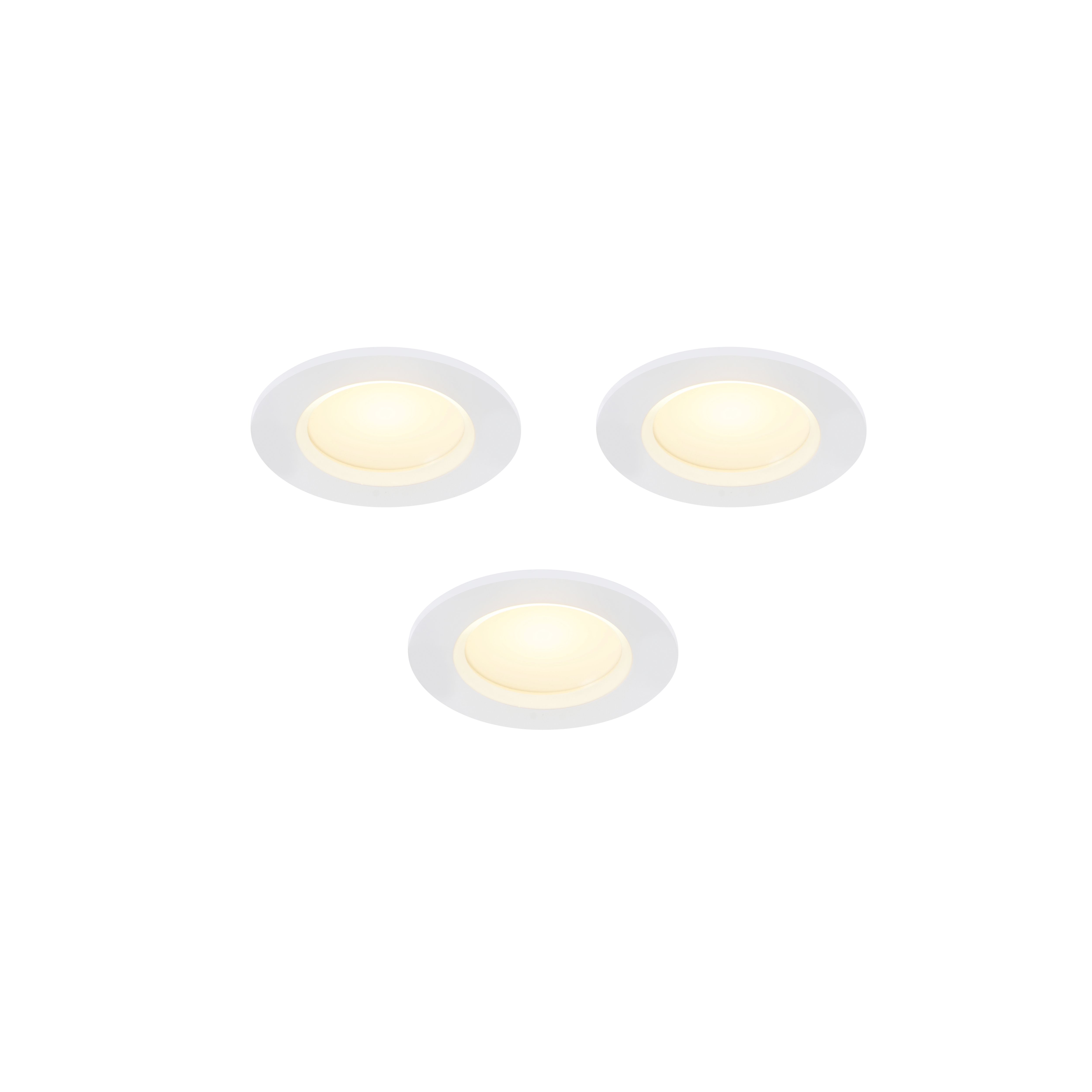 Colours Thorold White Non-adjustable LED Warm white & neutral white Downlight 8.1W IP20, Pack of 3