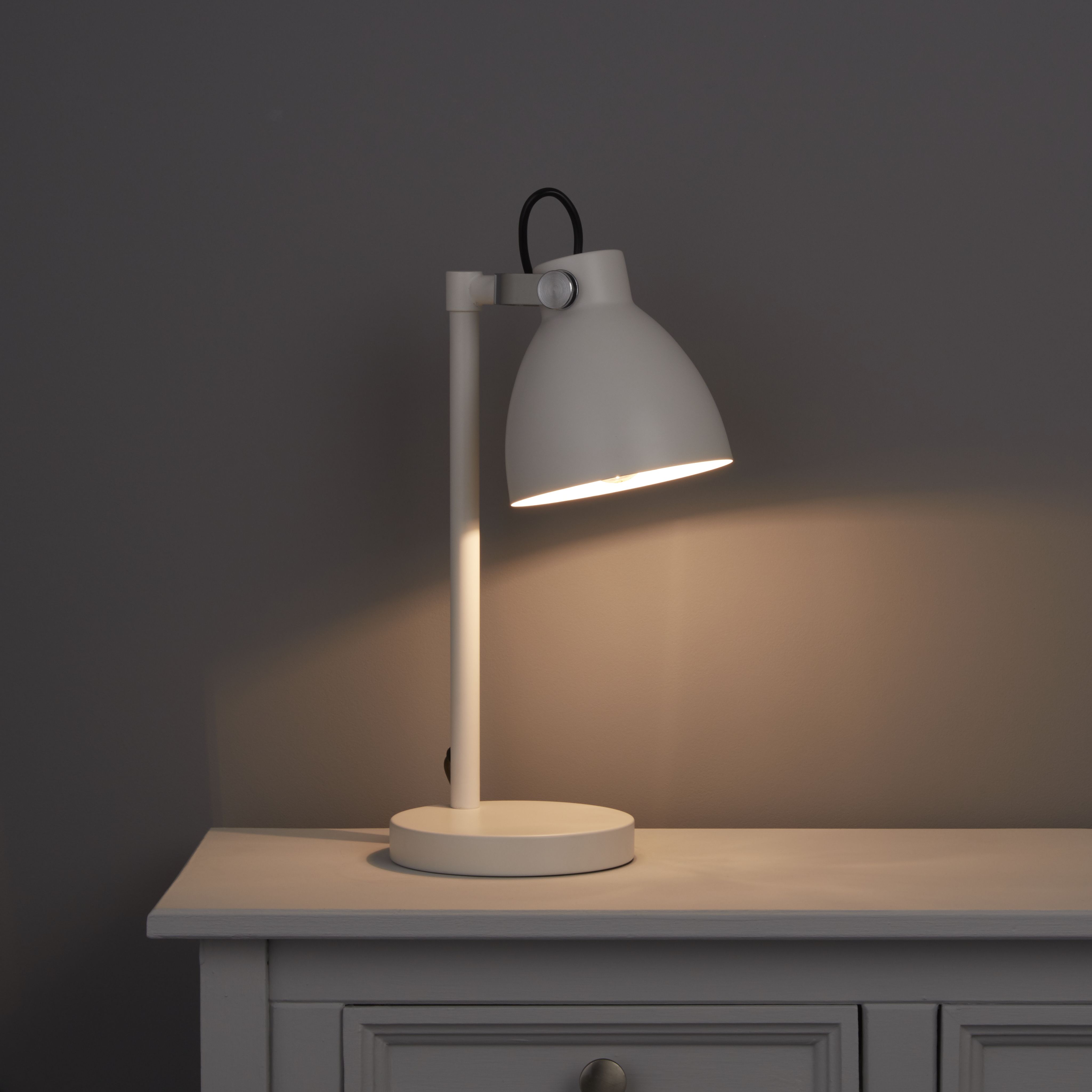 Colours Tibbon Matt White Table lamp