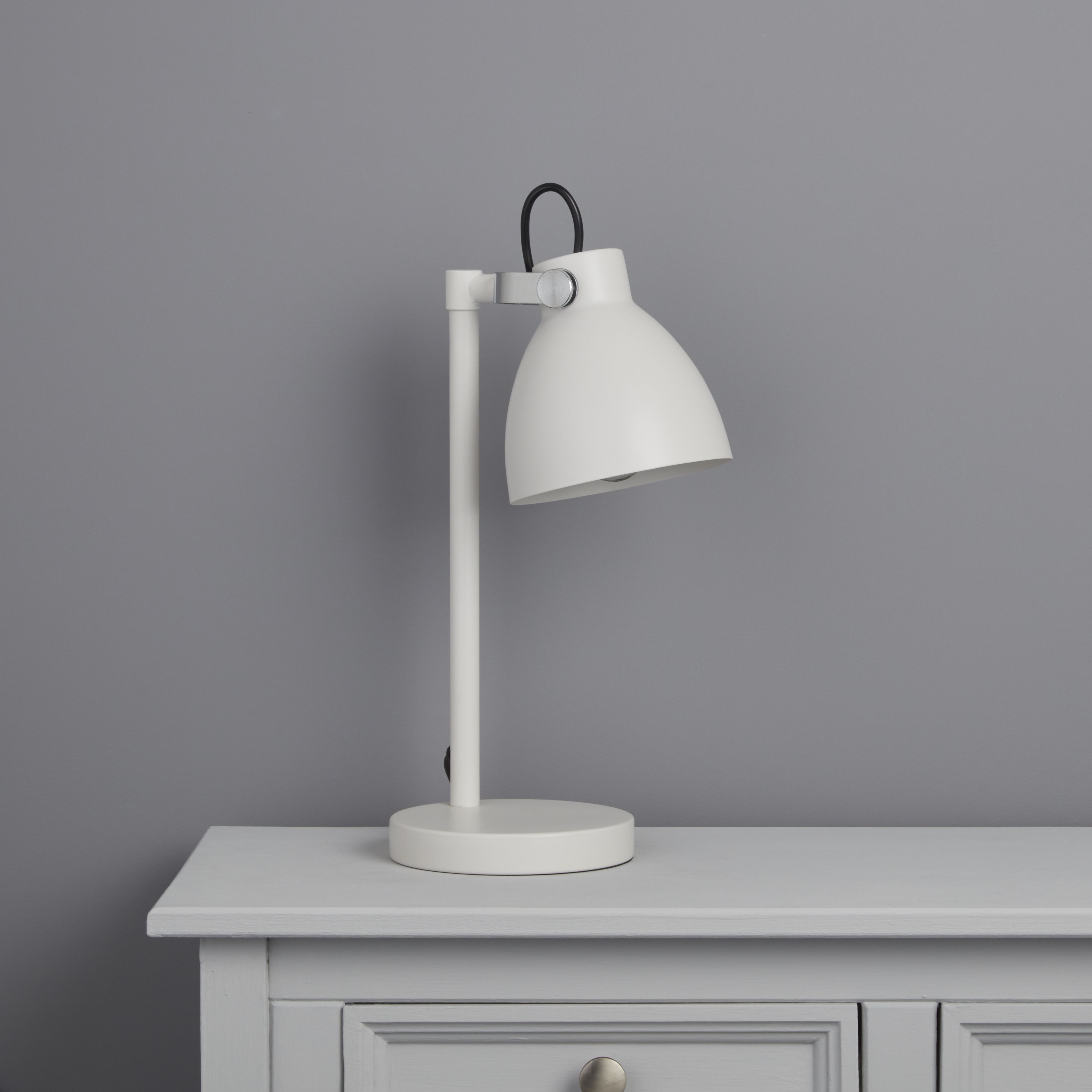Colours Tibbon Matt White Table lamp