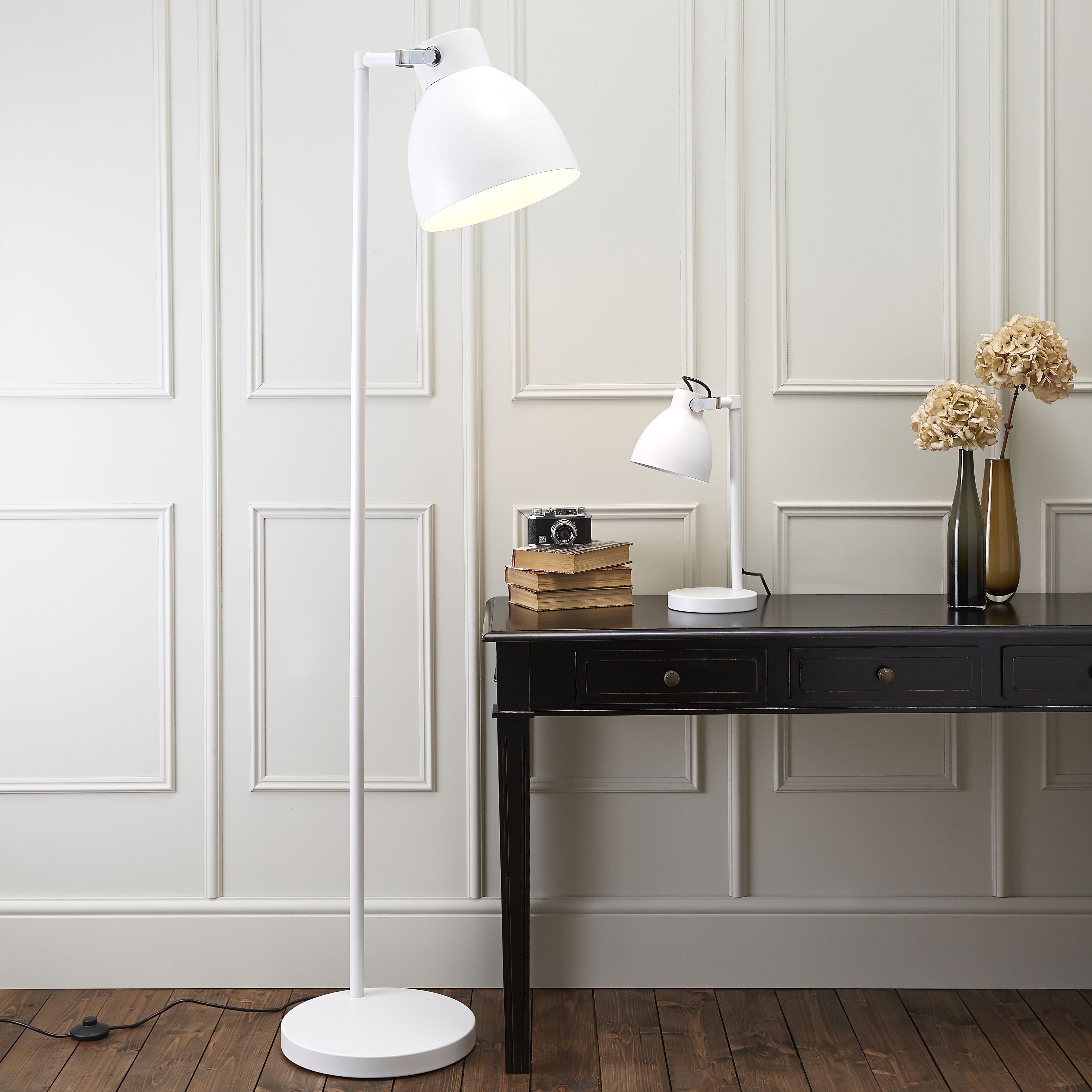 Colours Tibbon Matt White Table lamp