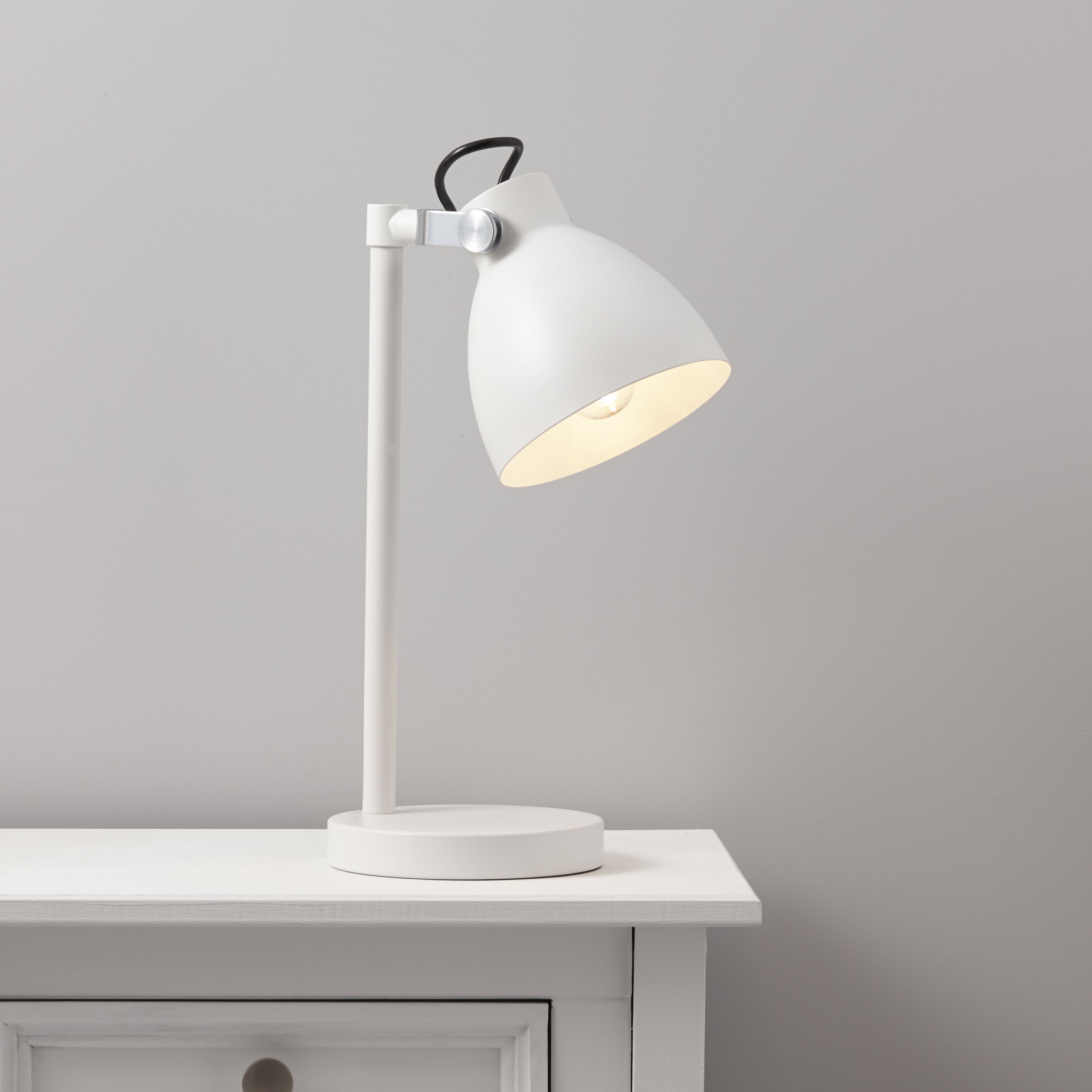 Colours Tibbon Matt White Table lamp
