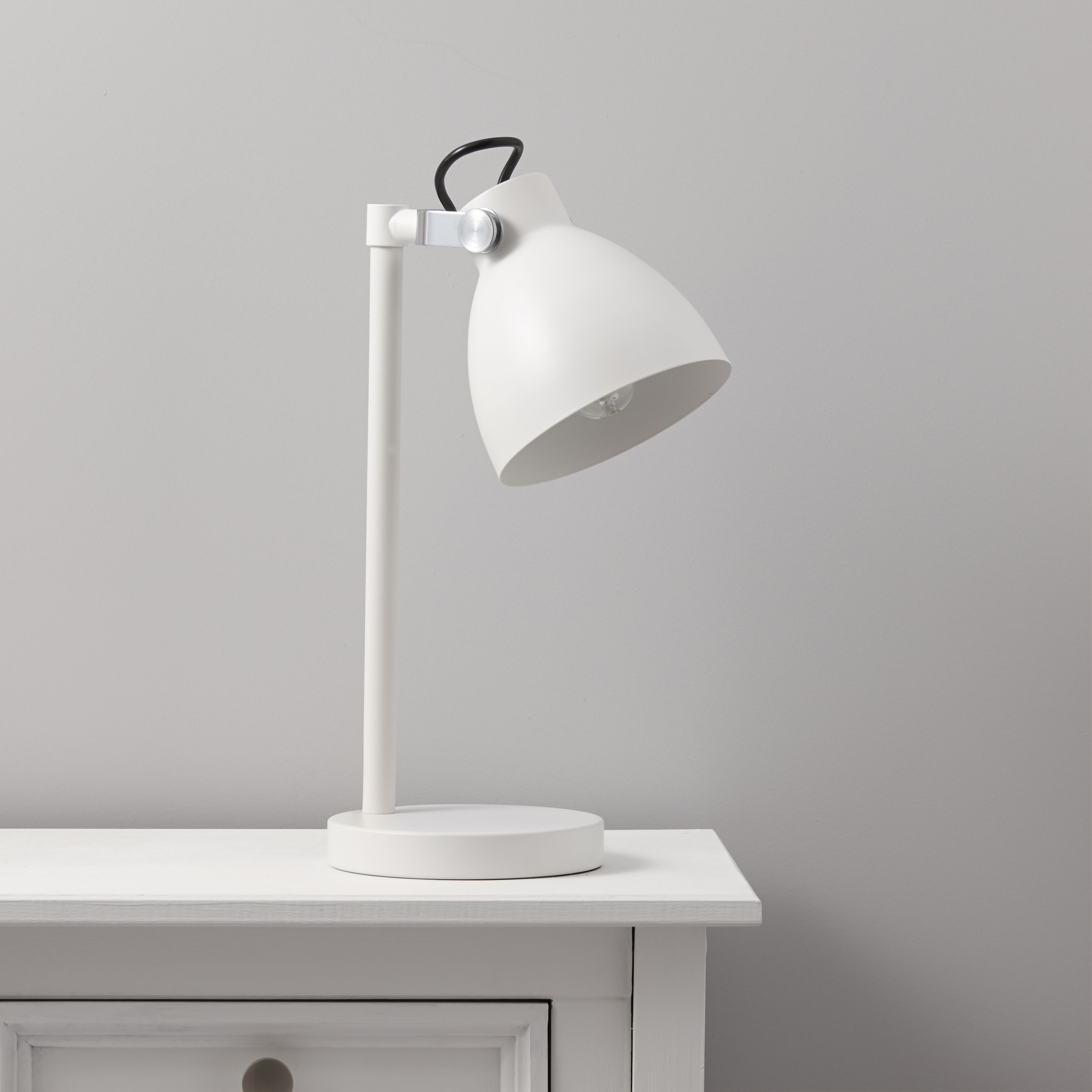 Colours Tibbon Matt White Table lamp