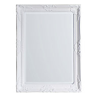 Colours Tibertus White Rectangular Framed Mirror (H)780mm (W)580mm