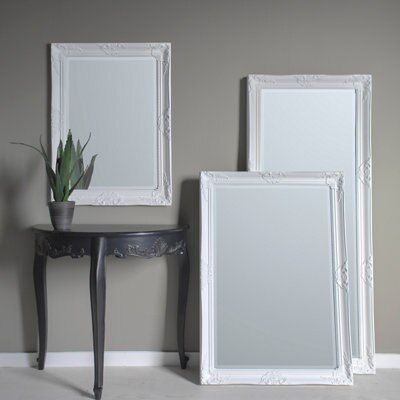 Colours Tibertus White Rectangular Wall-mounted Framed mirror, (H)15.2cm (W)63.5cm
