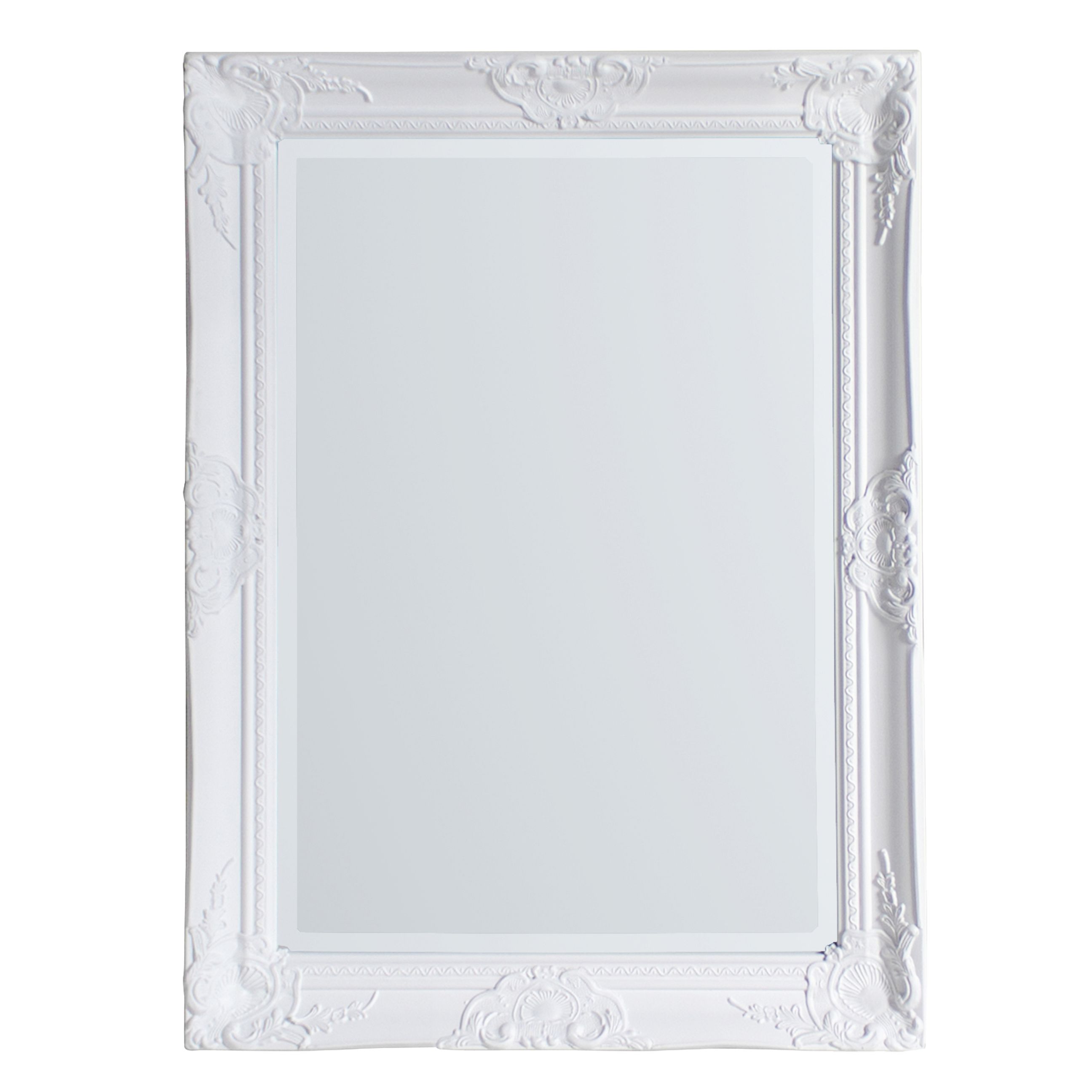 White deals rectangle mirror