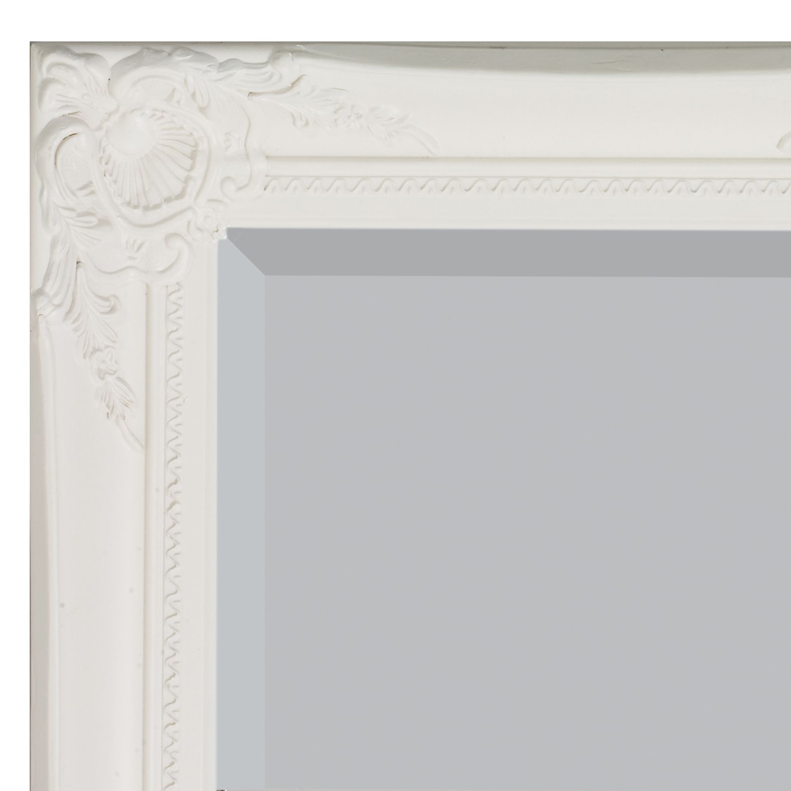 Colours Tibertus White Rectangular Wall-mounted Framed Mirror, (H)78cm (W)58cm