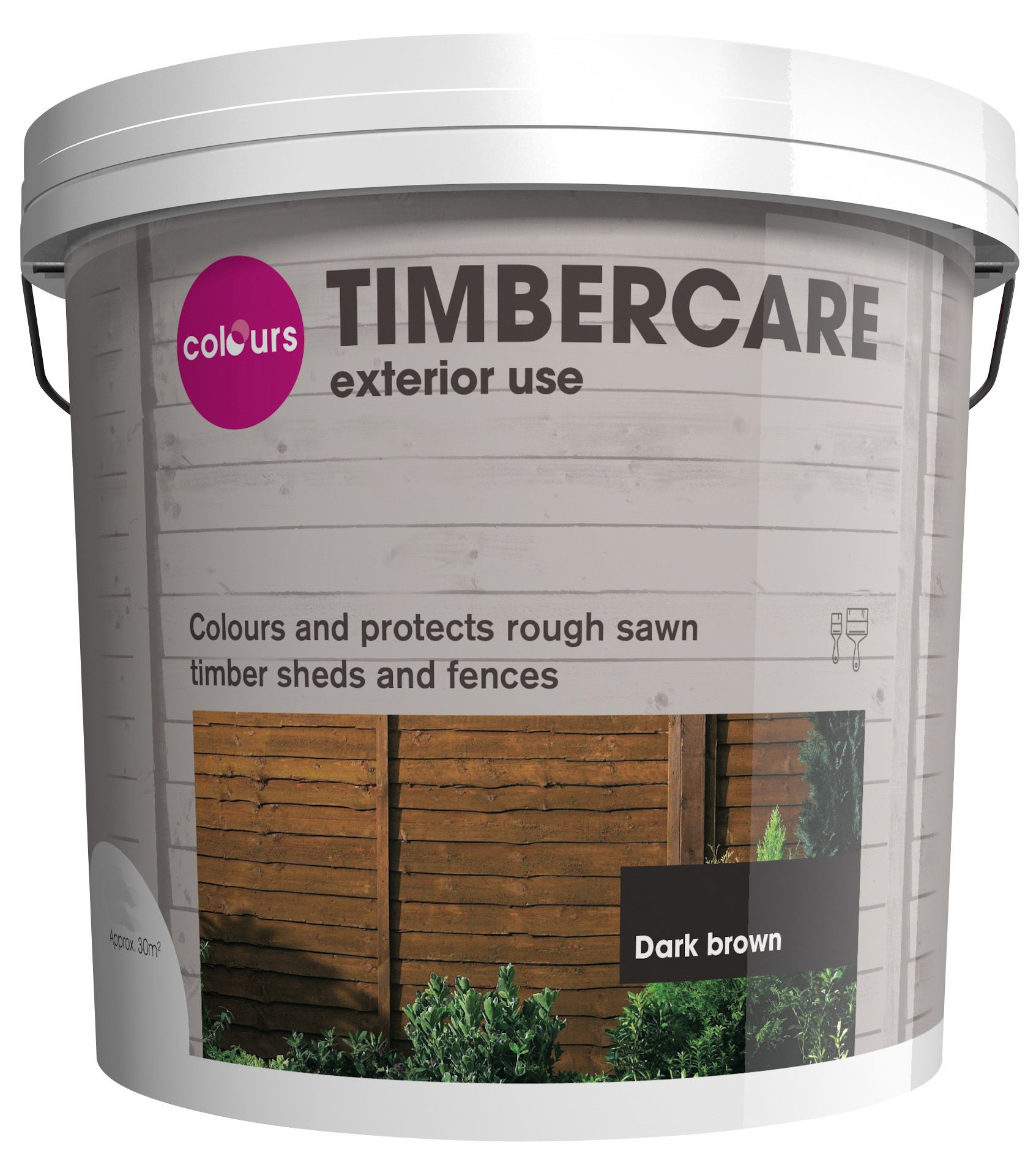 Colours Timbercare Dark brown Fence & shed Wood stain, 9L