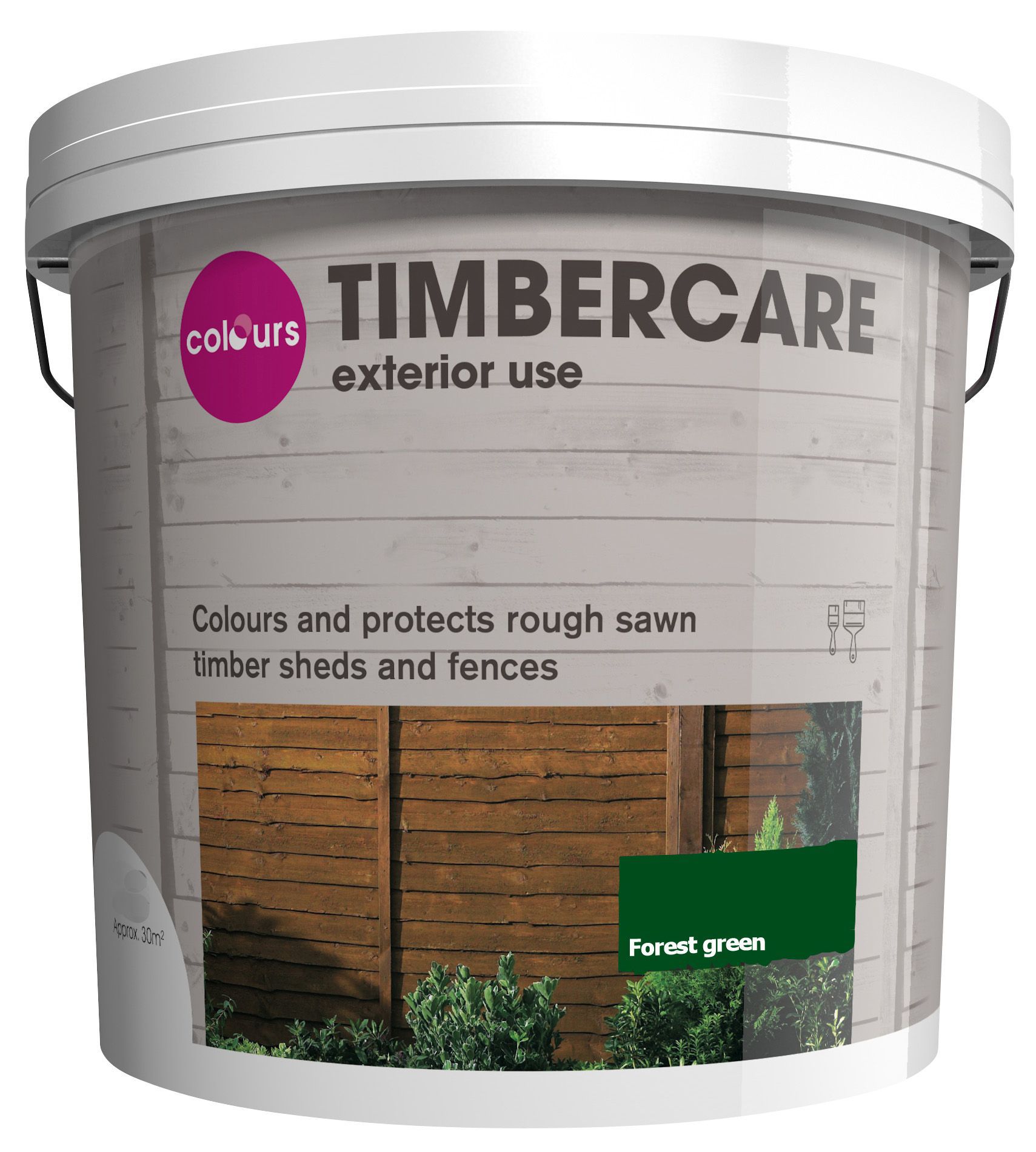 Colours Timbercare Forest green Fence & shed Wood stain, 9L