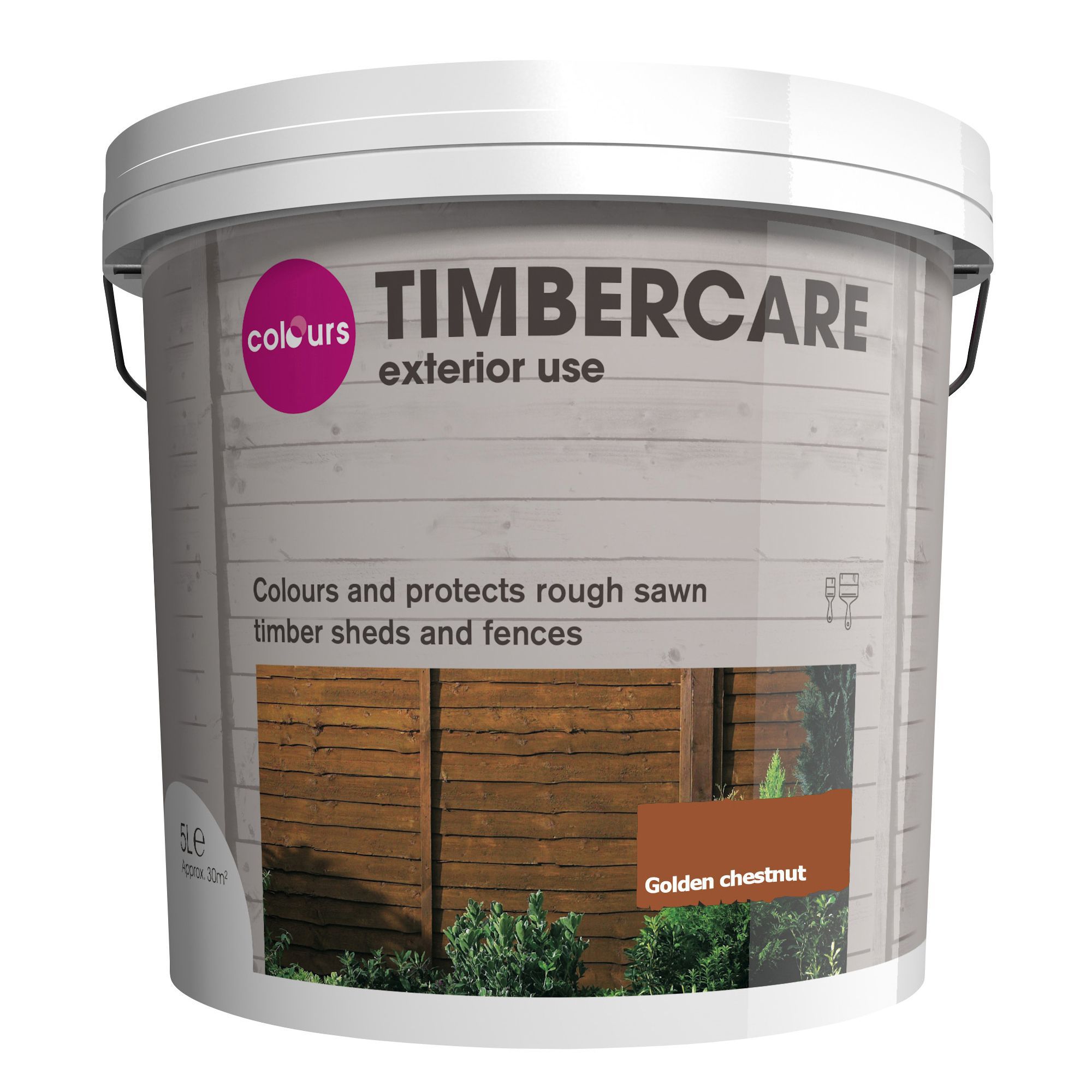 Colours Timbercare Golden chestnut Fence & shed Wood stain, 5L