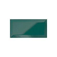Colours Trentie Green Gloss Metro Ceramic Wall Tile Sample