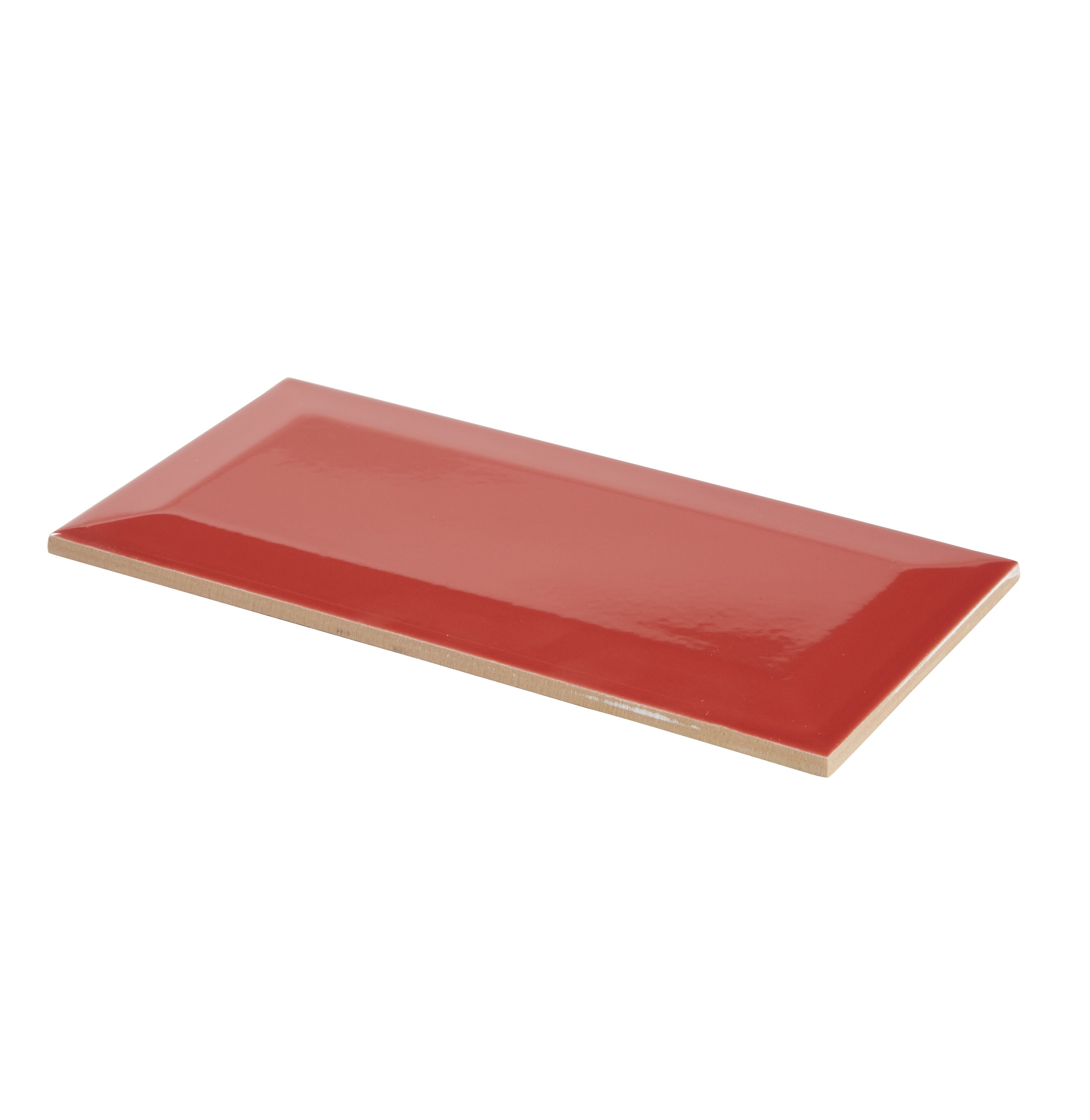 Colours Trentie Red Gloss Metro Ceramic Indoor Wall Tile, Pack of 40, (L)200mm (W)100mm