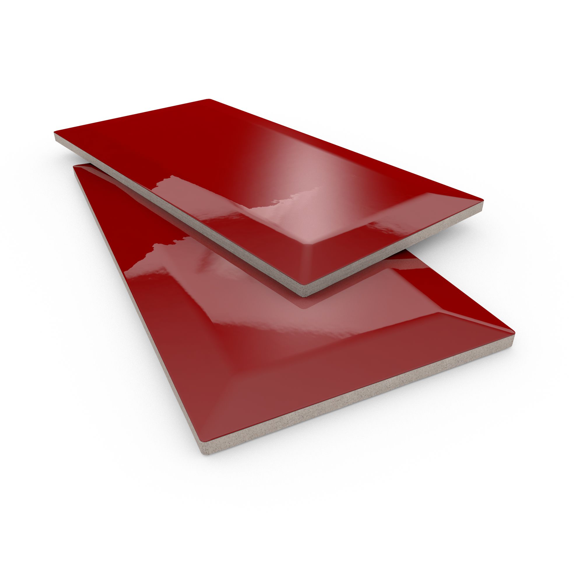 Colours Trentie Red Gloss Metro Ceramic Indoor Wall Tile, Pack of 40, (L)200mm (W)100mm