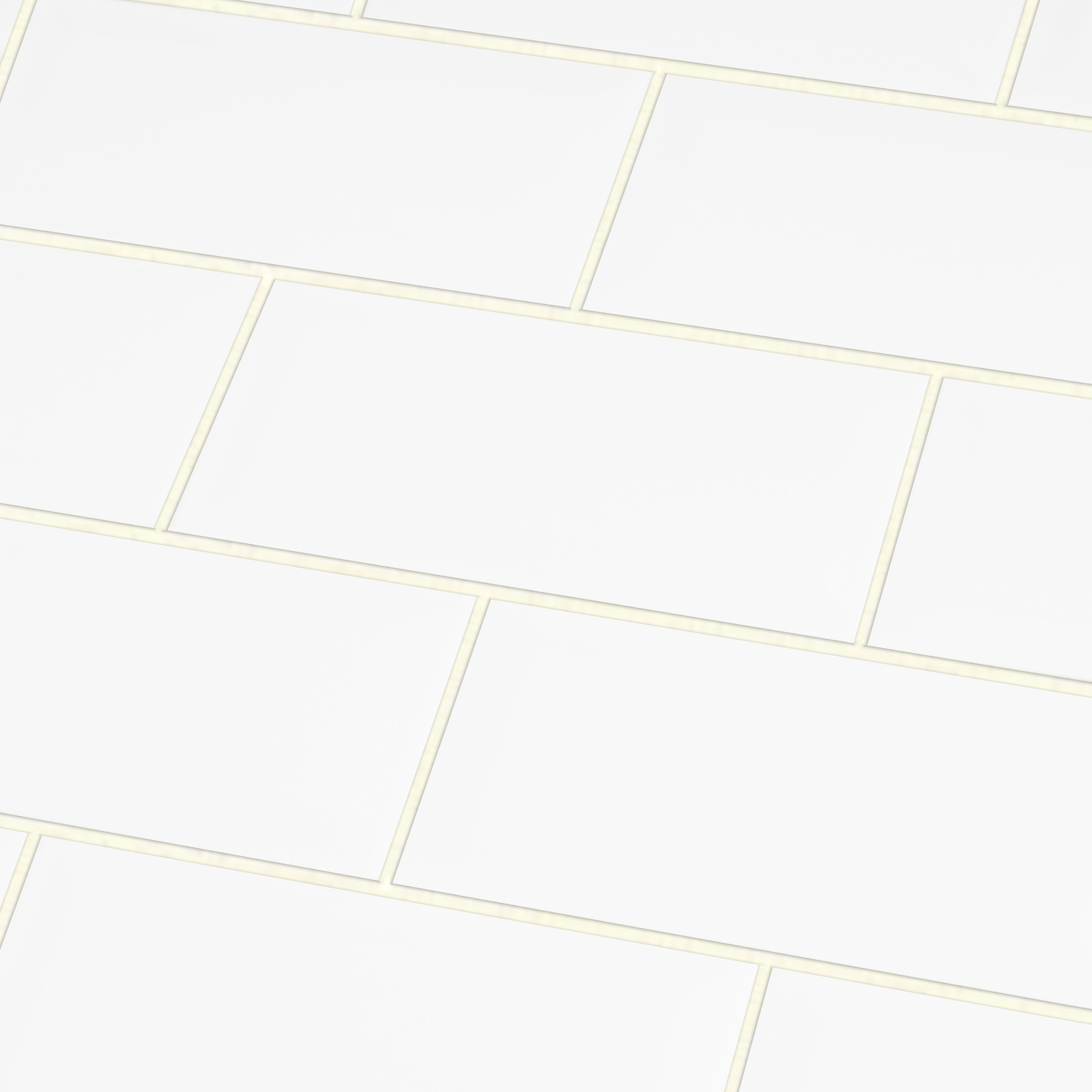Colours Trentie White Gloss Metro Ceramic Indoor Wall Tile, Pack of 48, (L)200mm (W)100mm