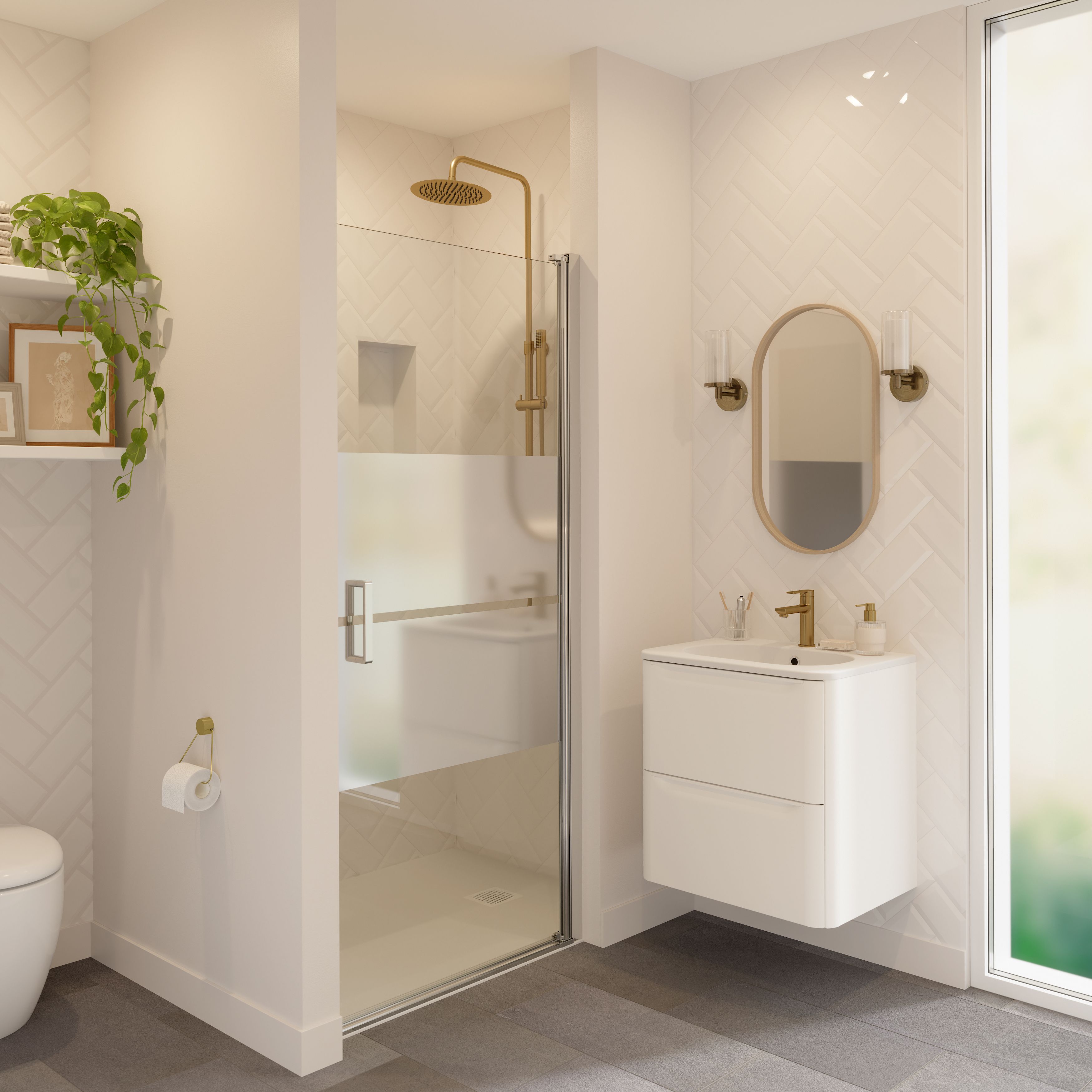 Colours Trentie White Gloss Metro Ceramic Indoor Wall Tile, Pack of 48, (L)200mm (W)100mm
