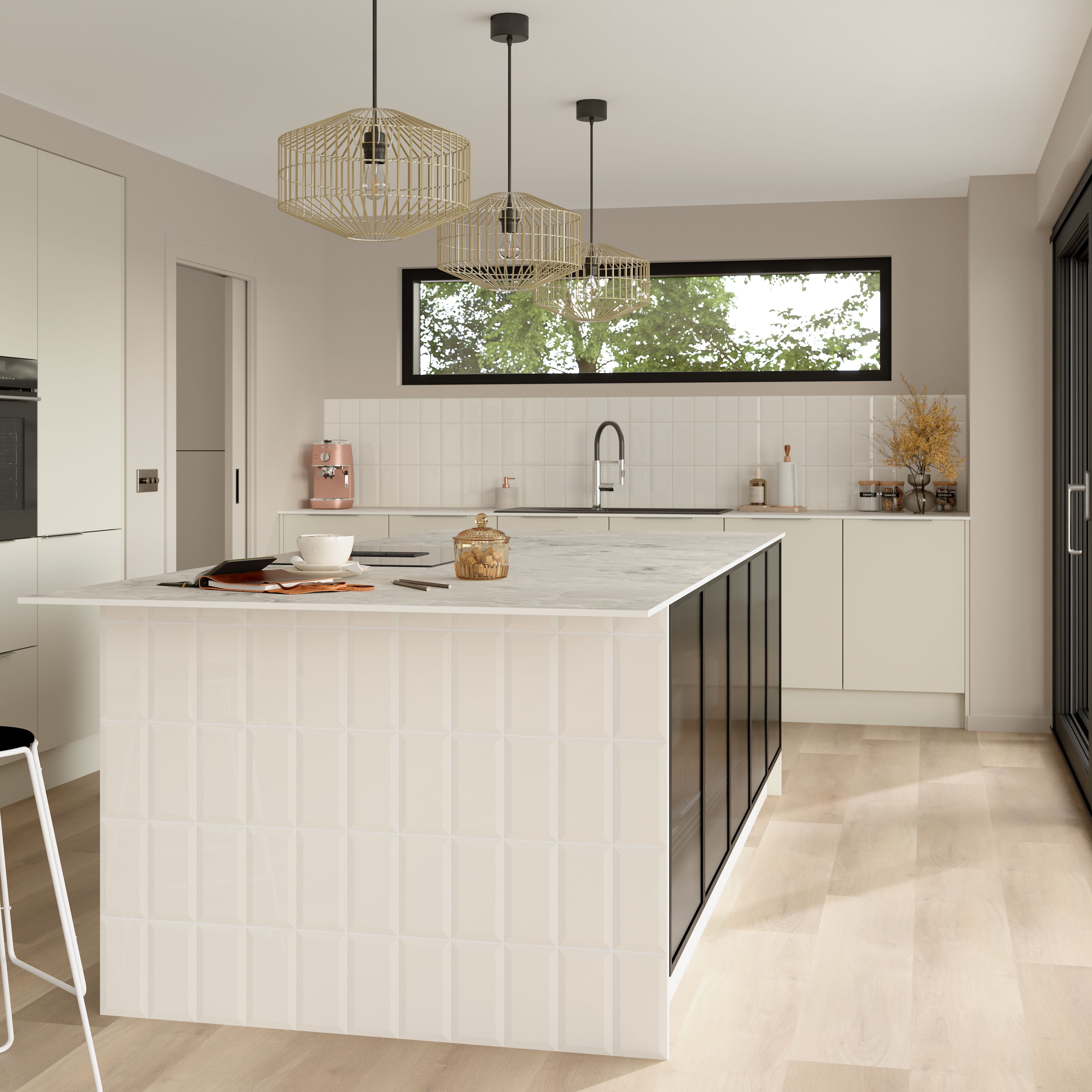 Colours Trentie White Gloss Metro Ceramic Indoor Wall Tile, Pack of 48, (L)200mm (W)100mm