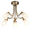Colours Trivia Brushed Antique brass effect 5 Lamp Ceiling light